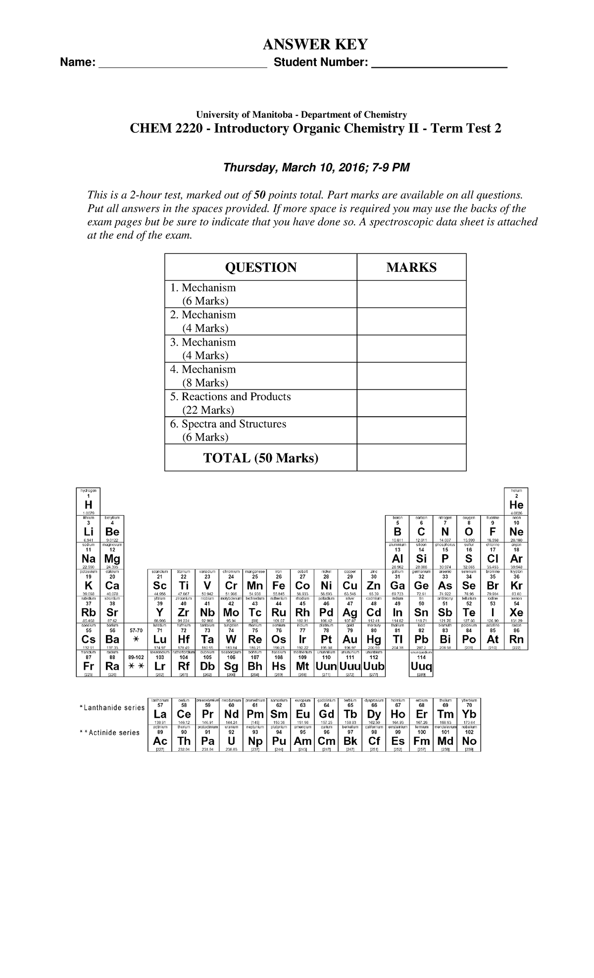 Exam 10 March 2016, Questions and Answers - Midterm 2 ...