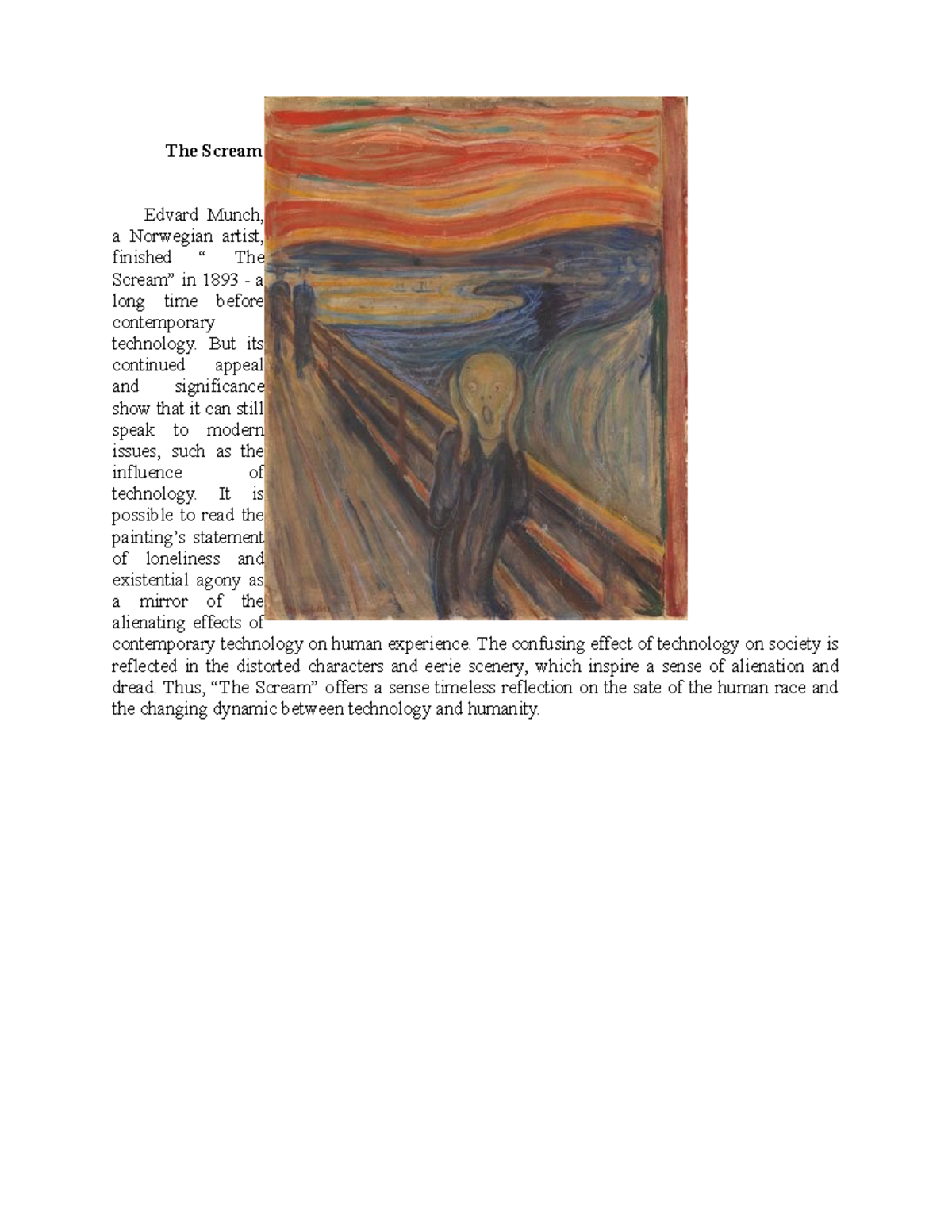 Samsaman, Clark Andre C - The Scream Edvard Munch, a Norwegian artist ...