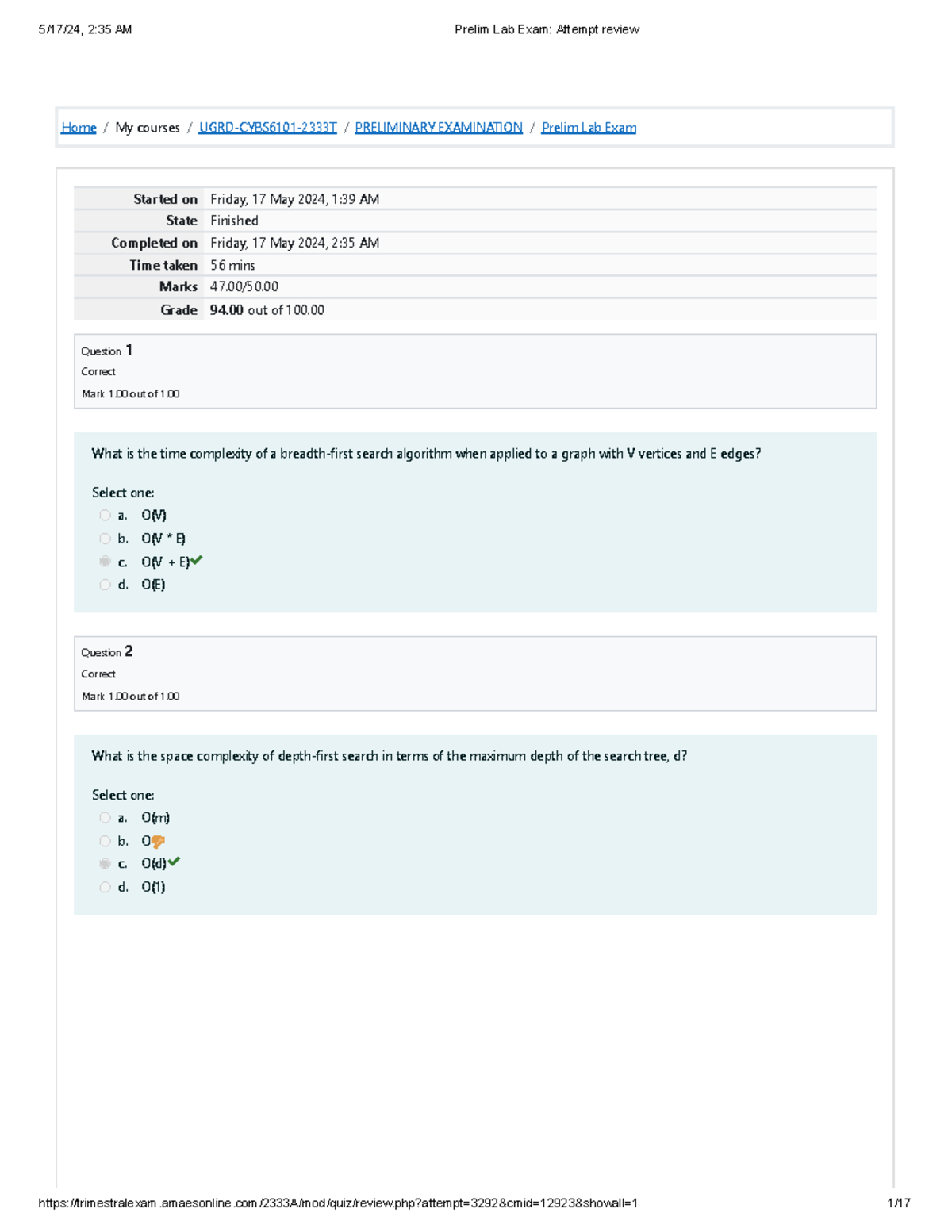 Prelim Lab Exam Artificial Intelligence Fundamentals - Home / My ...