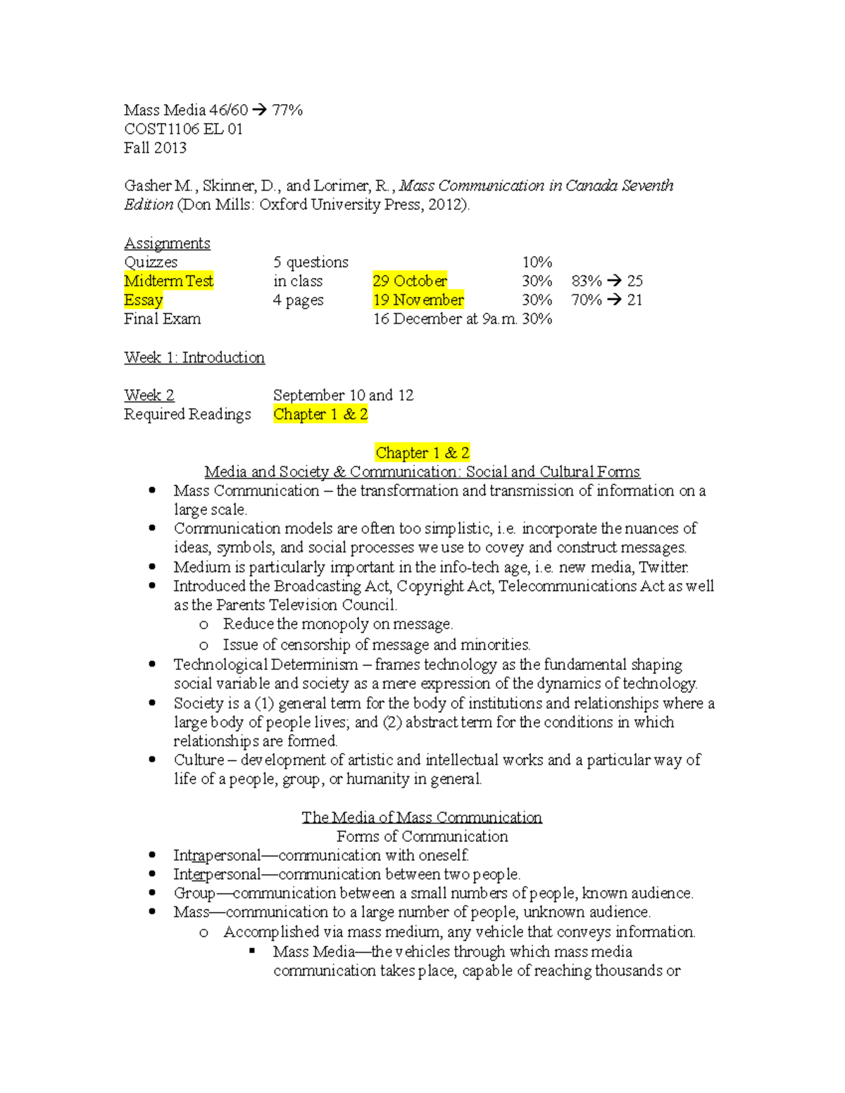 Mass Media Skinner D And Lorimer R Mass Communication In