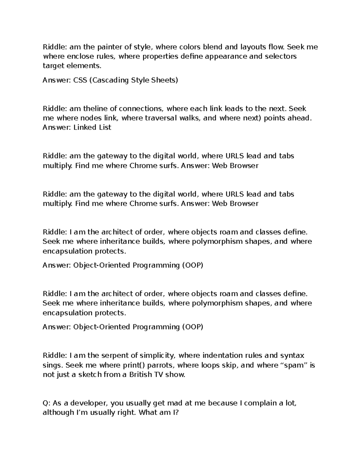 Foss treasure hunt - Hello - Riddle: am the painter of style, where ...