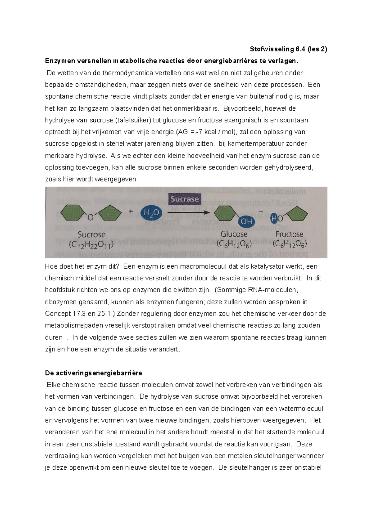 6.4 stofwisseling samenvatting hoofdstuk 6.4 geheel vertaalt van