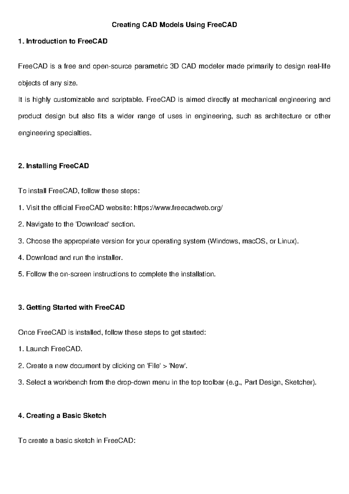 Free CAD Notes - seeres - Creating CAD Models Using FreeCAD ...