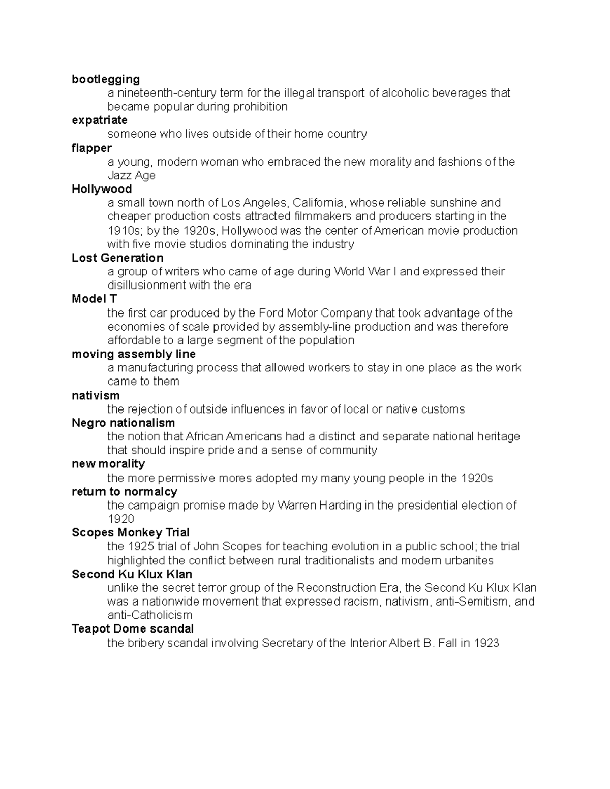 US History chapter 24 Vocab bootlegging a term for