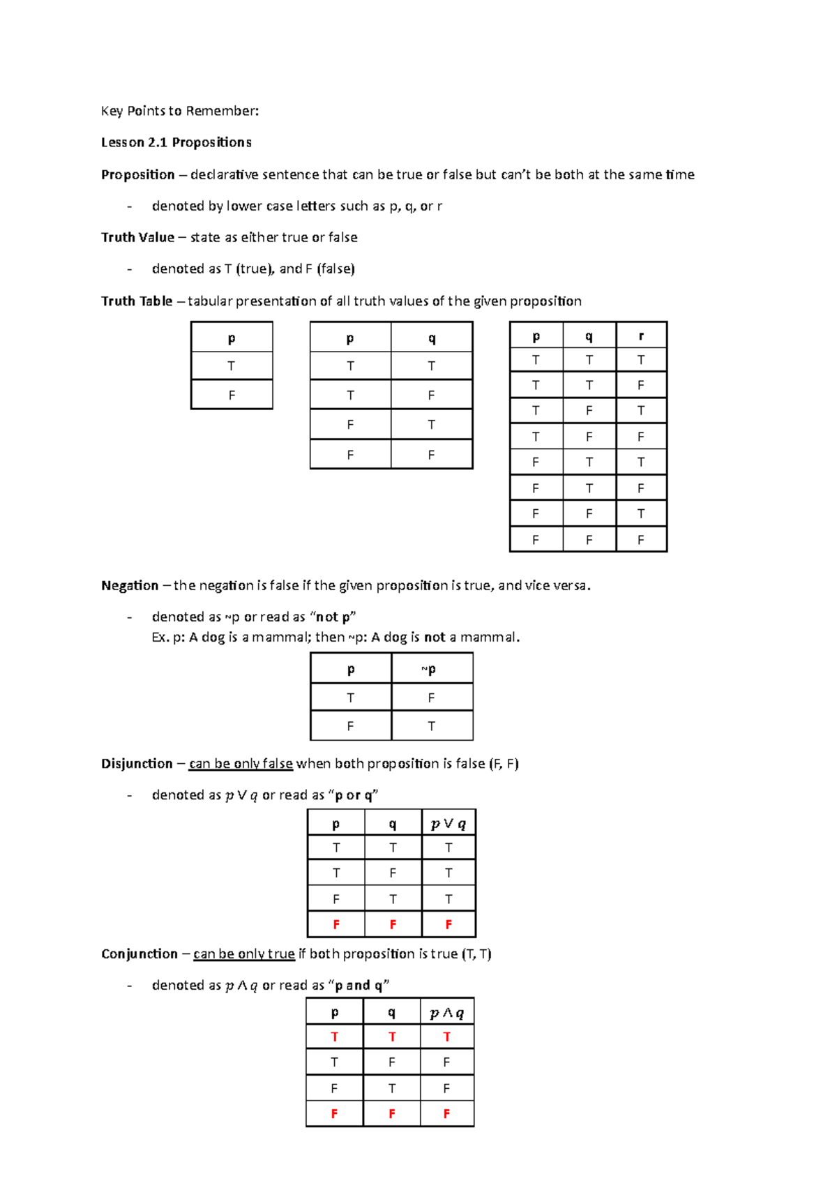 Mathematics in the Modern World - Lesson 02 - Key Points to Remember ...