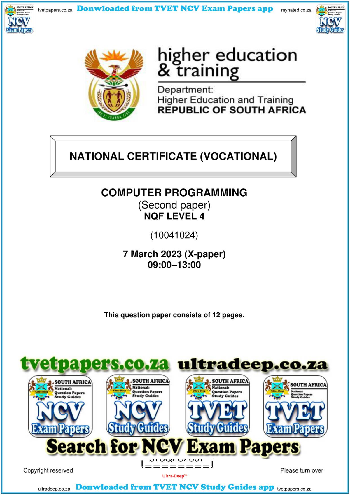 NC540 - Computer Programming L4 P2 QP SUPP 2023 Signed off - SOUTH ...