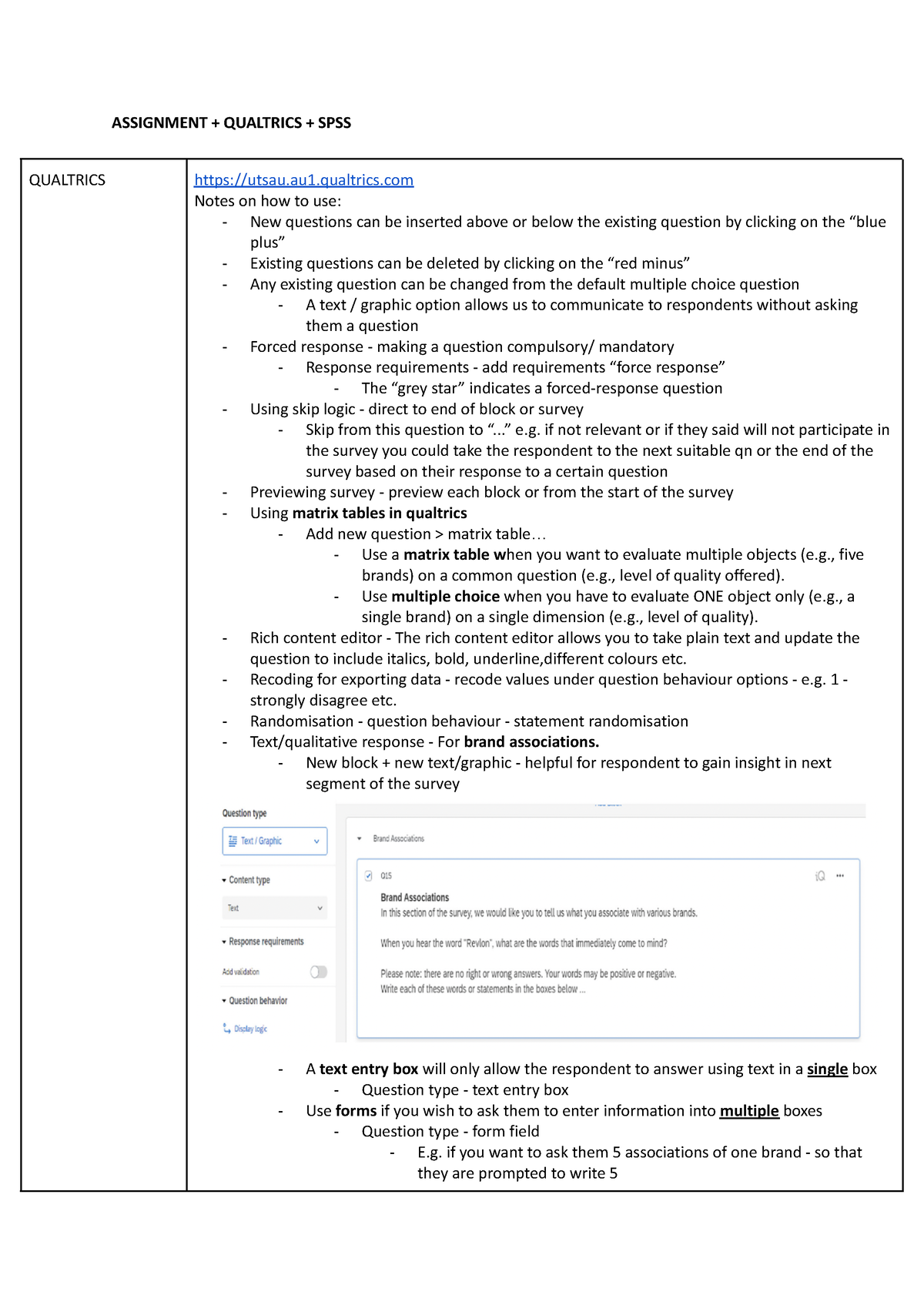 Qualtrics + SPSS - ASSIGNMENT + QUALTRICS + SPSS QUALTRICS Utsau.au1 ...