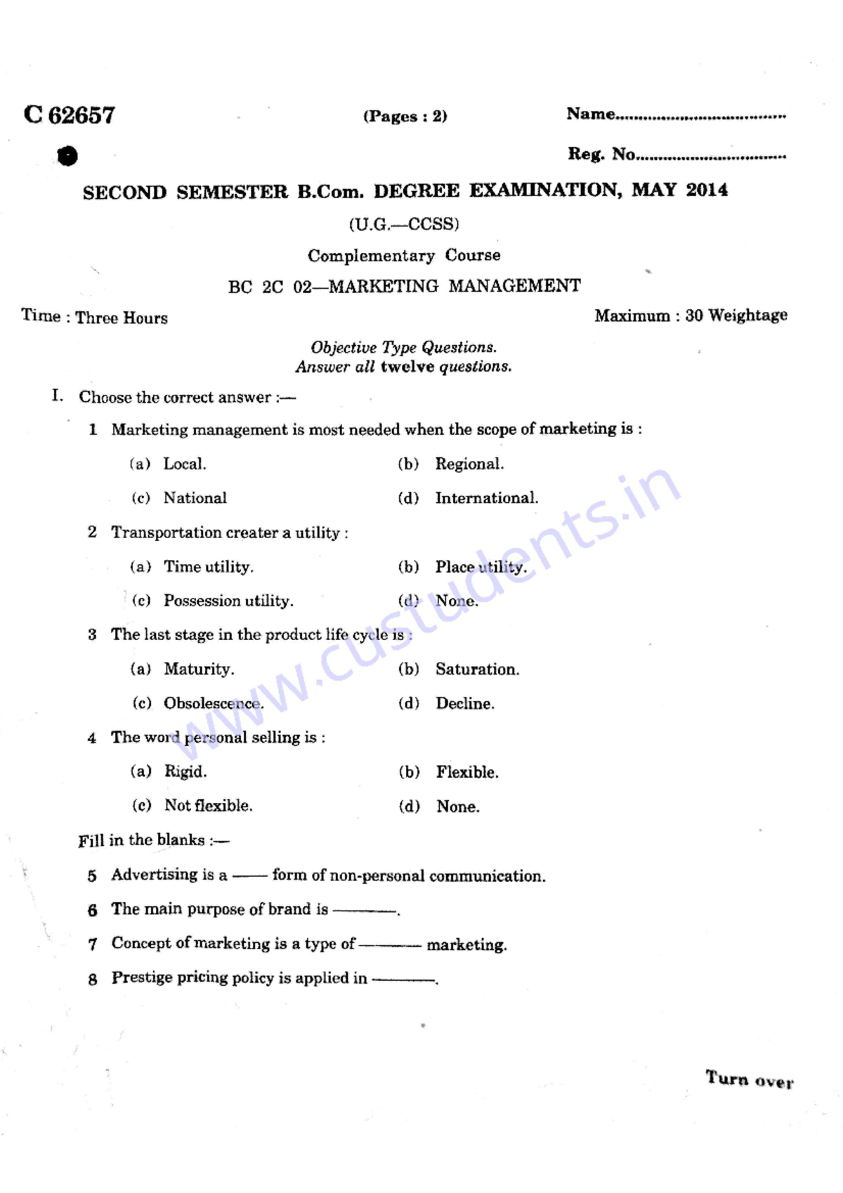 2sem-2014-bcom-marketing-management-bachelor-of-commerce-bcom