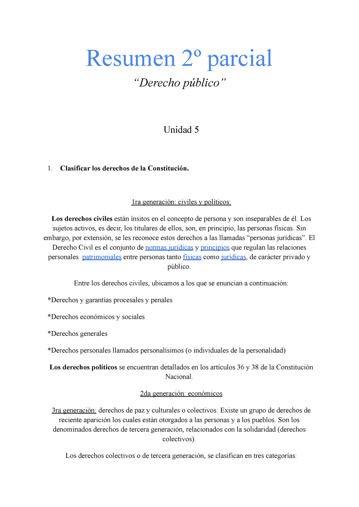 Resumen 2º Parcial Derecho Publico - Resumen 2º Parcial “Derecho ...