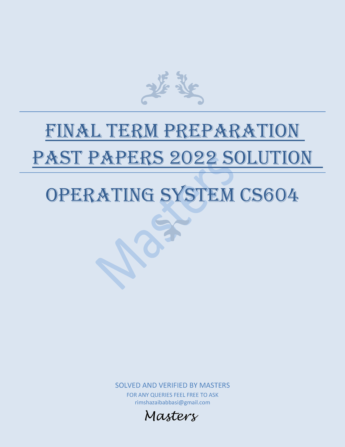 cs604 current final term papers