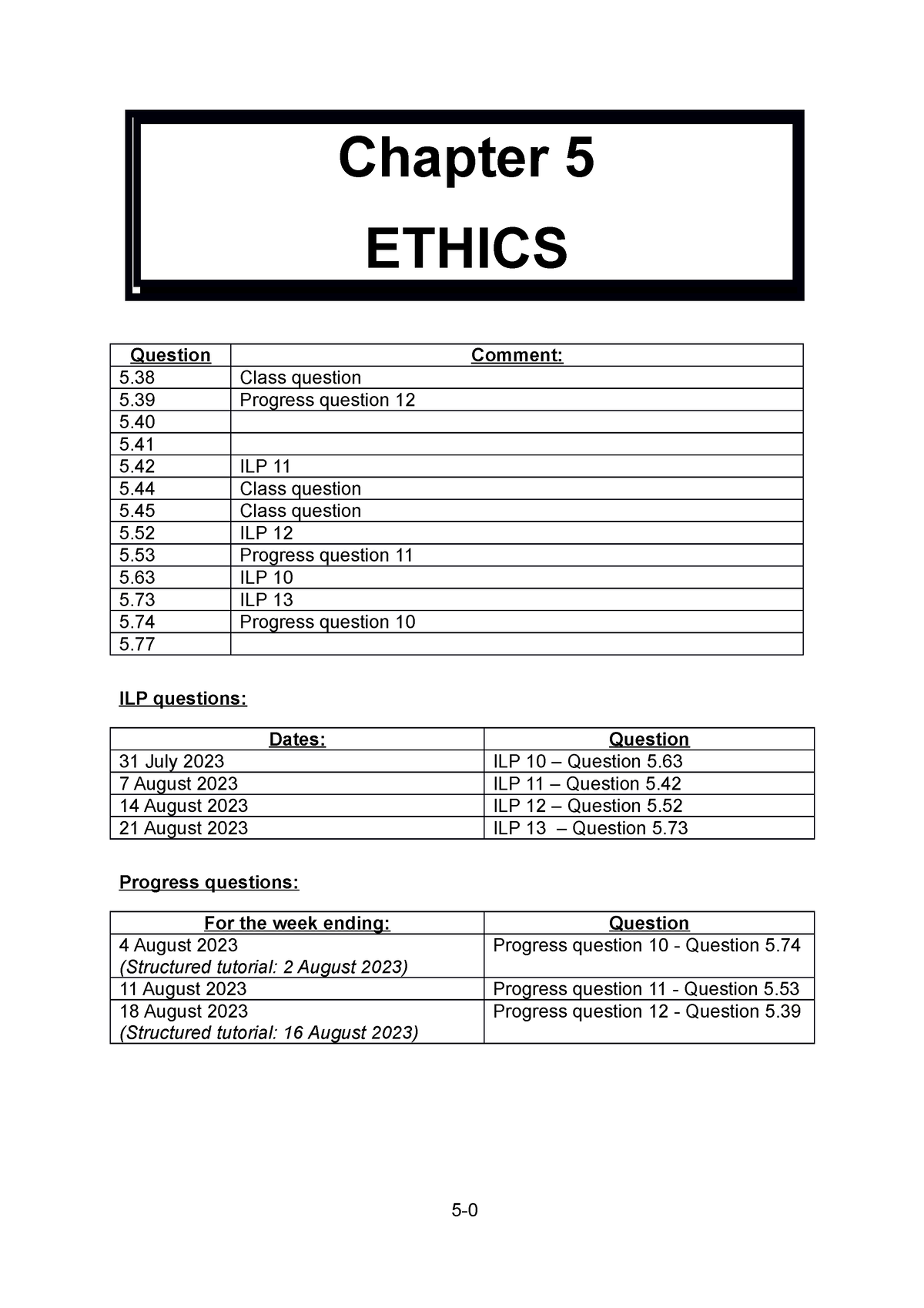 Chapter 5 Term 3 English Questions And Solutions - Chapter 5 ETHICS ...