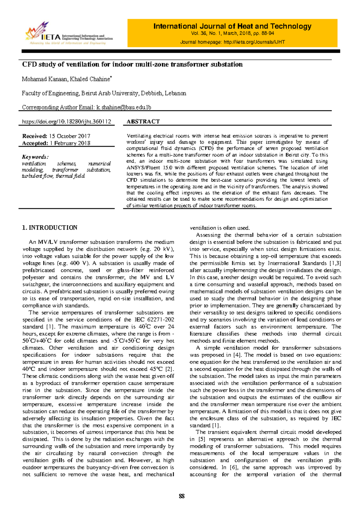 36 - FFFF - CFD study of ventilation for indoor multi-zone transformer ...