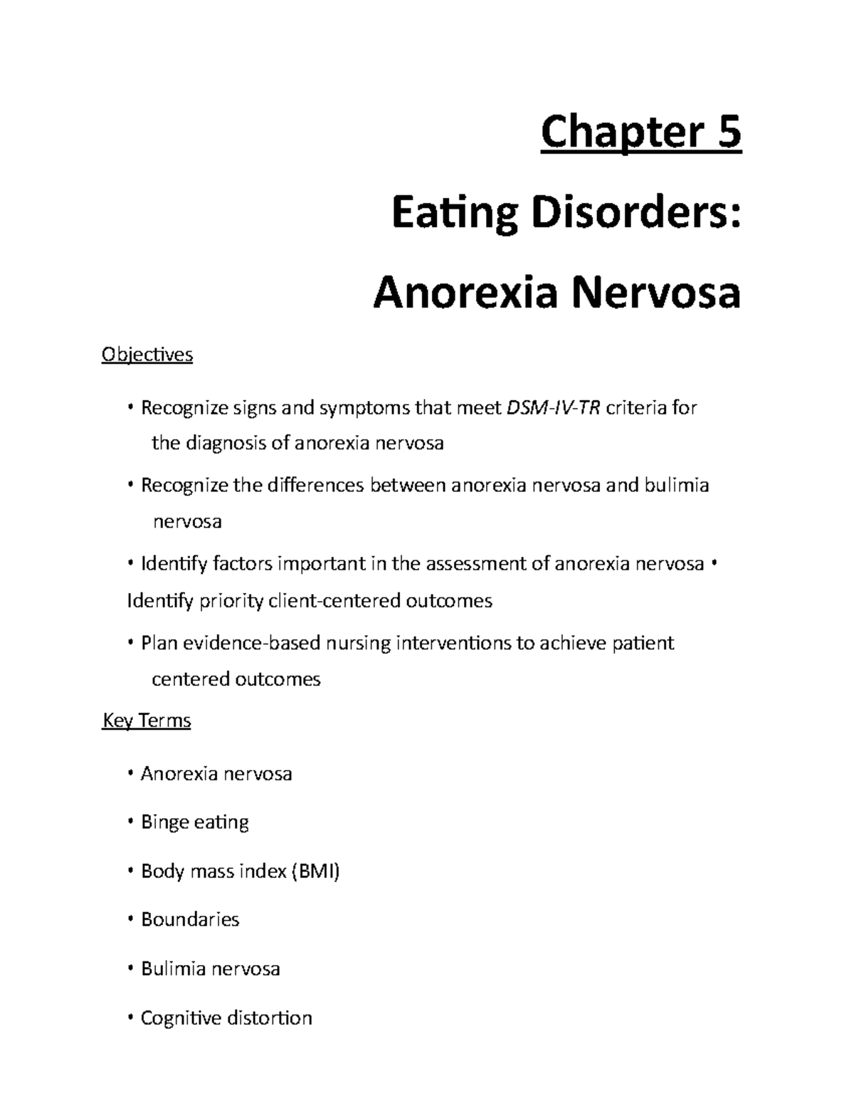 case study on anorexia