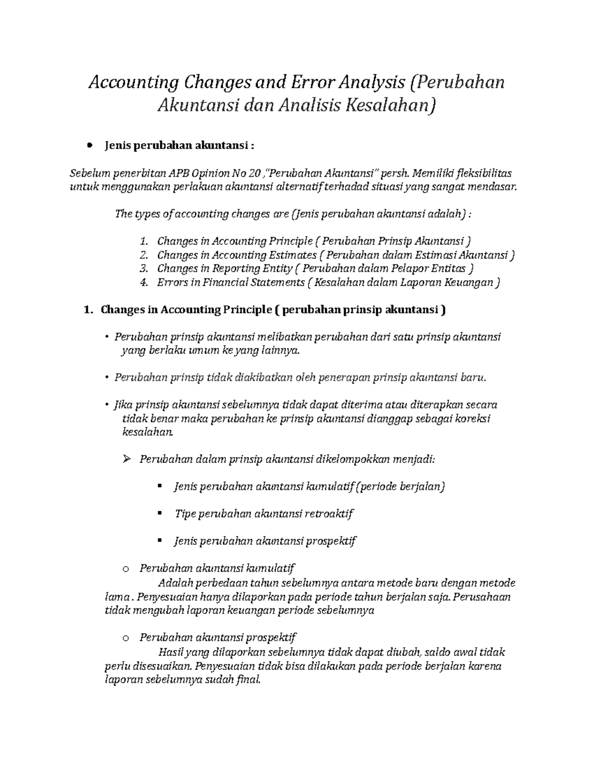 Rangkuman Accounting Changes And Error Analysis Chapter 22 - Accounting ...