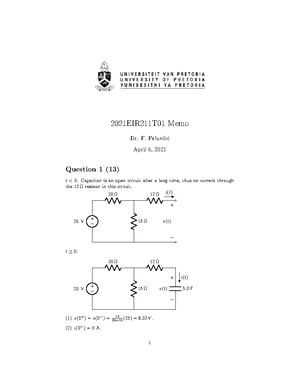 2021EIR211T02 - Electrical Engineering Tutorial 2 - Department of ...