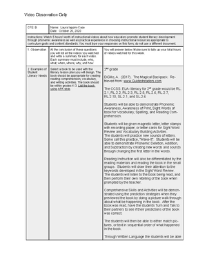 Clinical Field Experience C Worksheet - Clinical Field Experience: C ...