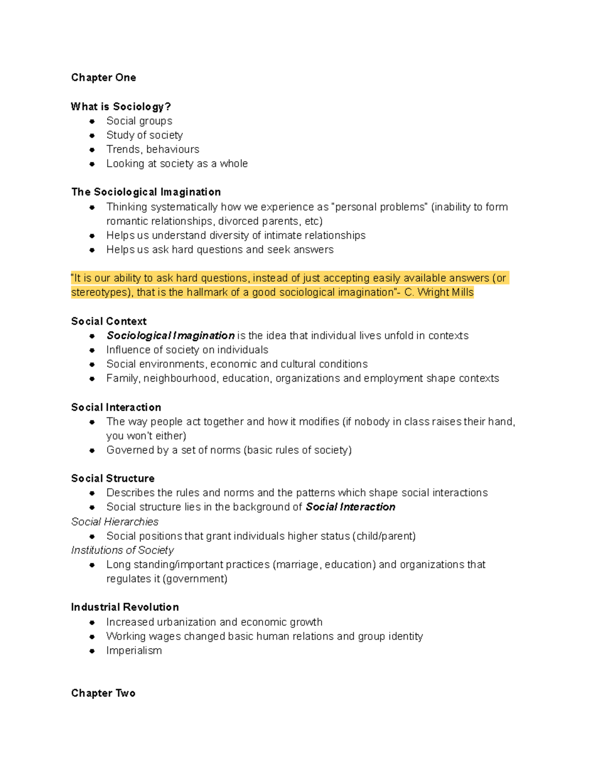 Sociology 101 WLU - Chapter One What is Sociology? Social groups Study ...