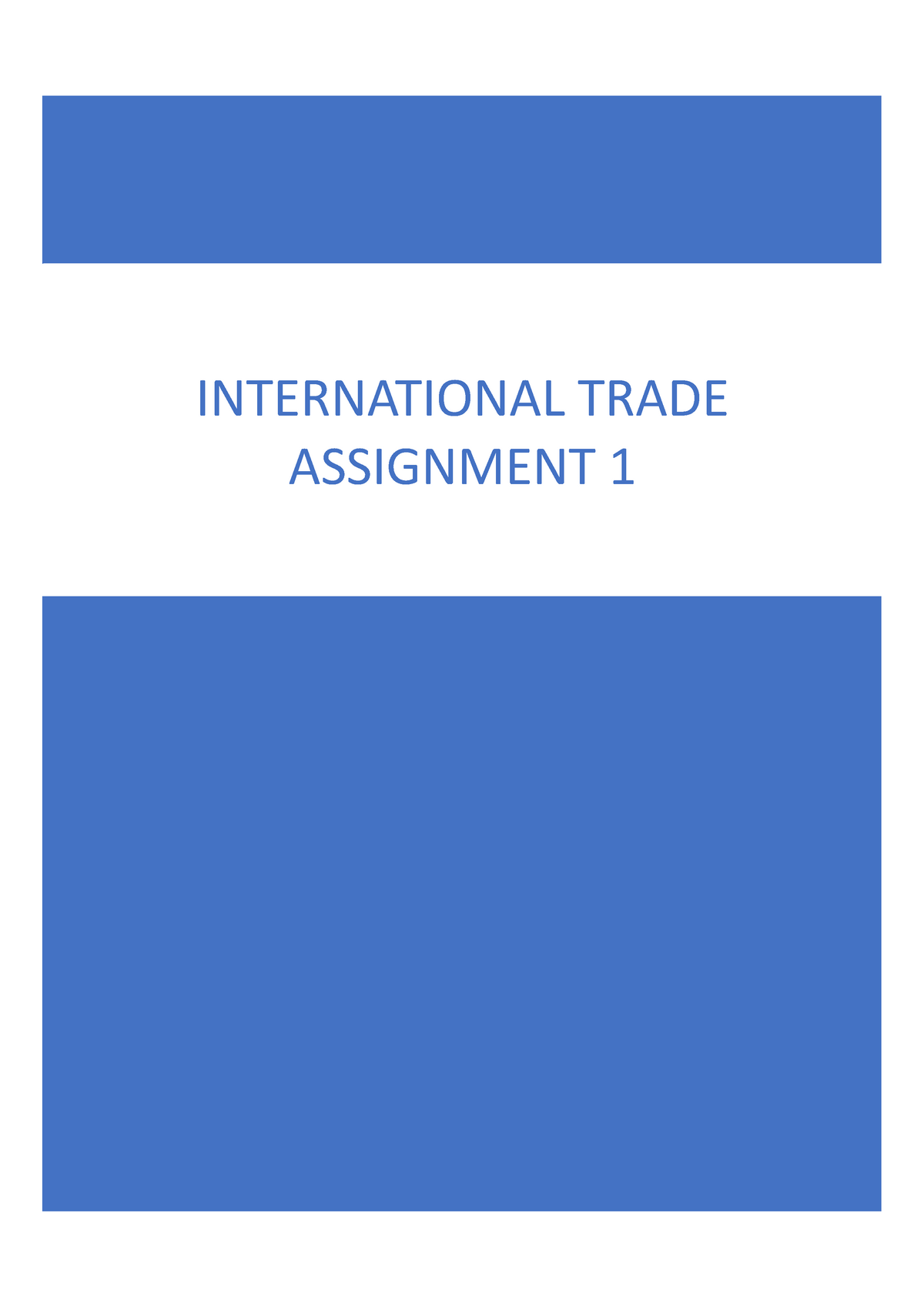 international trade assignment