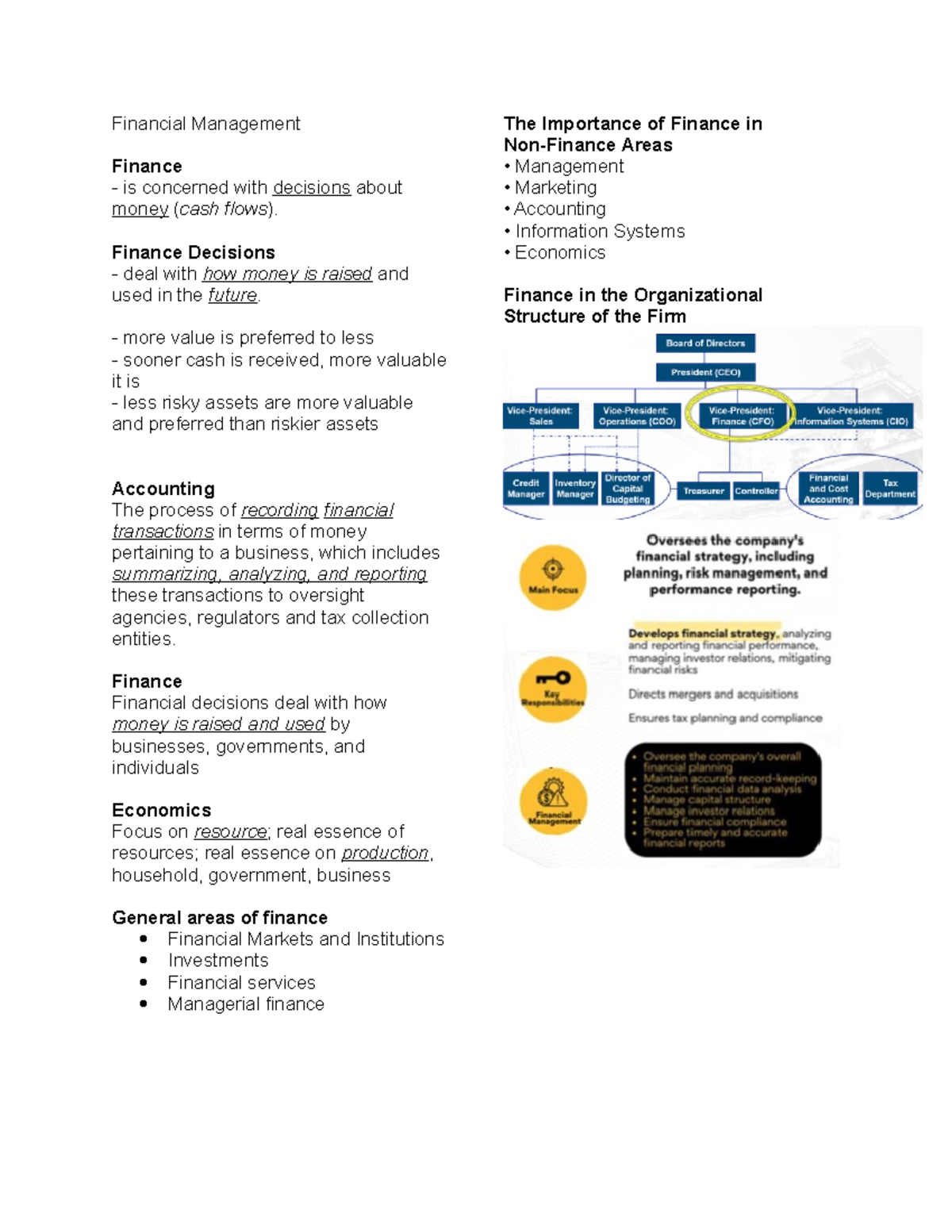 Finman Reviewer - Financial Management Finance is concerned with ...