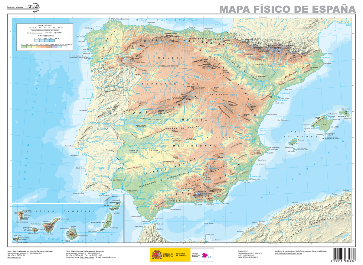 Mapa fisico espana normal - - Studocu