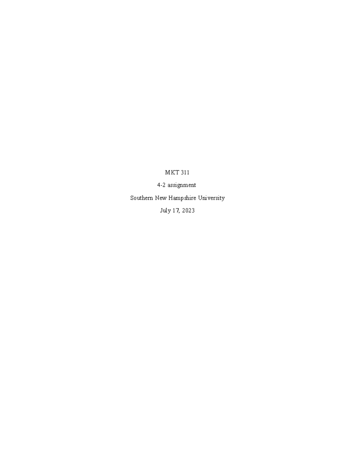 MKT 311 4-2 assignment studuco - MKT 311 4-2 assignment Southern New ...