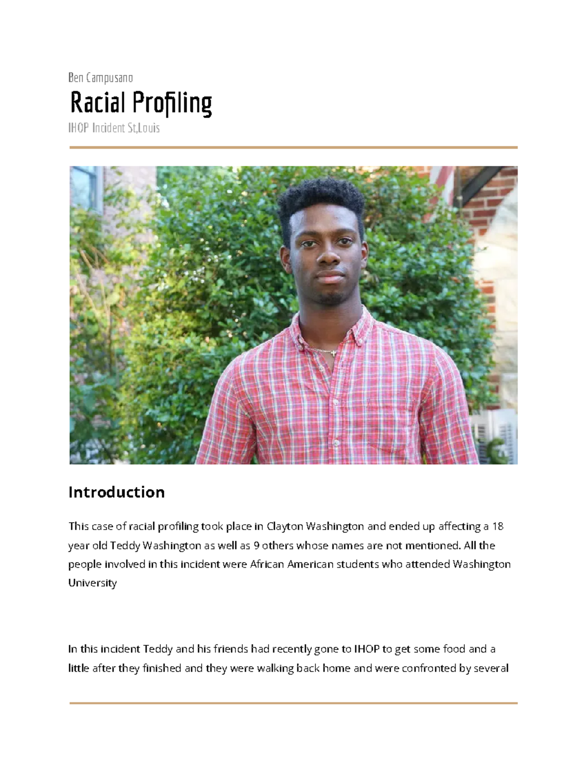 Racially profilling - Ben Campusano Racial Profiling IHOP Incident St ...