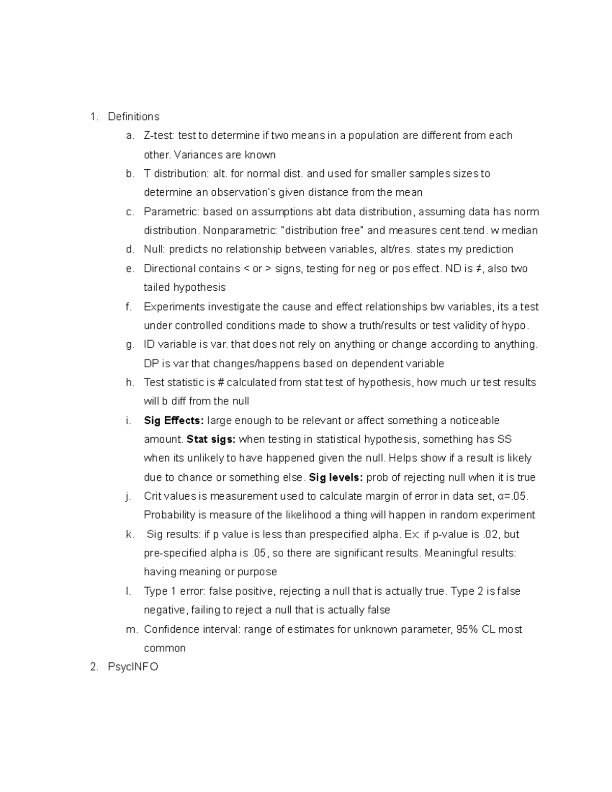 Hw 4 Week 7 Google Docs Definitions A Z test Test To Determine