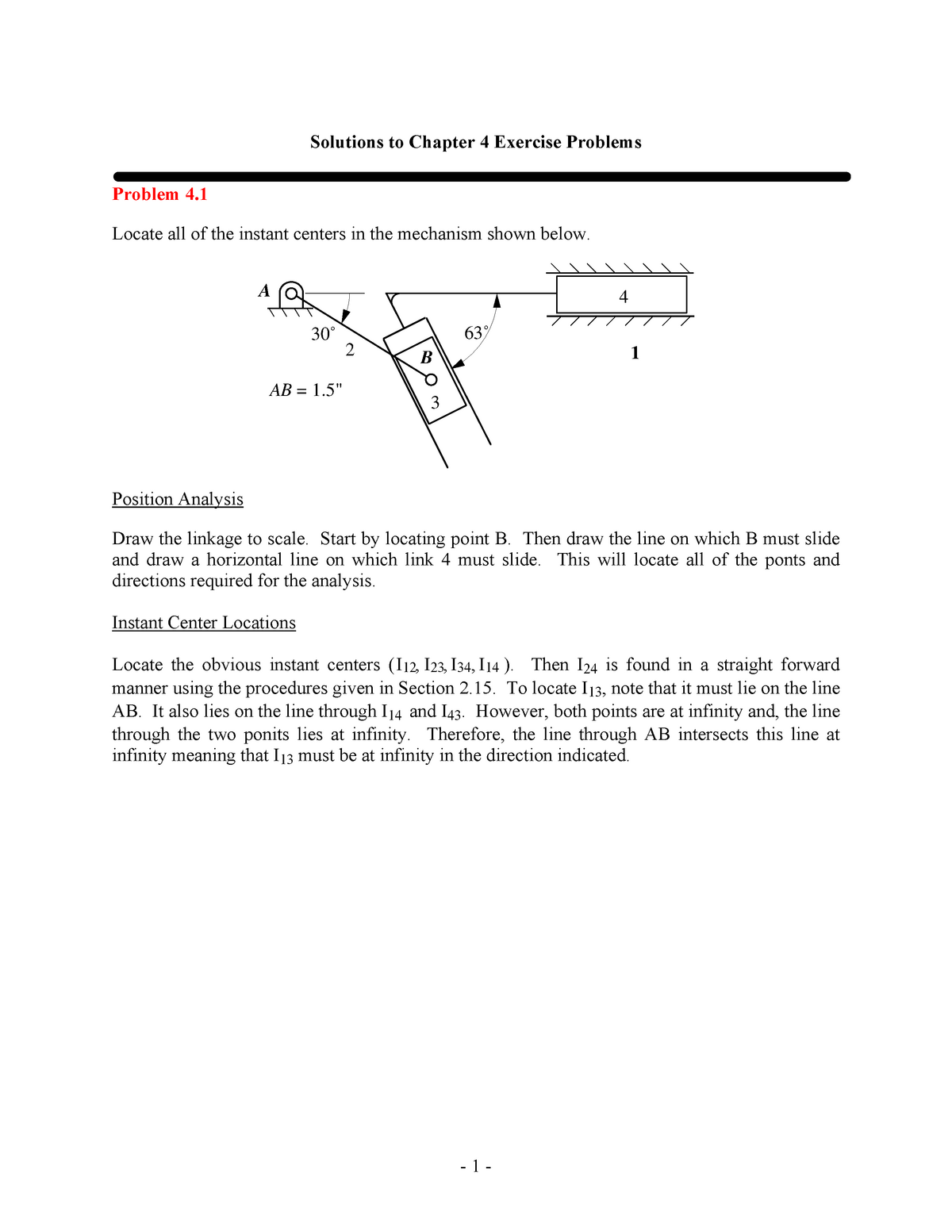 kinematics of machinery solved problems pdf