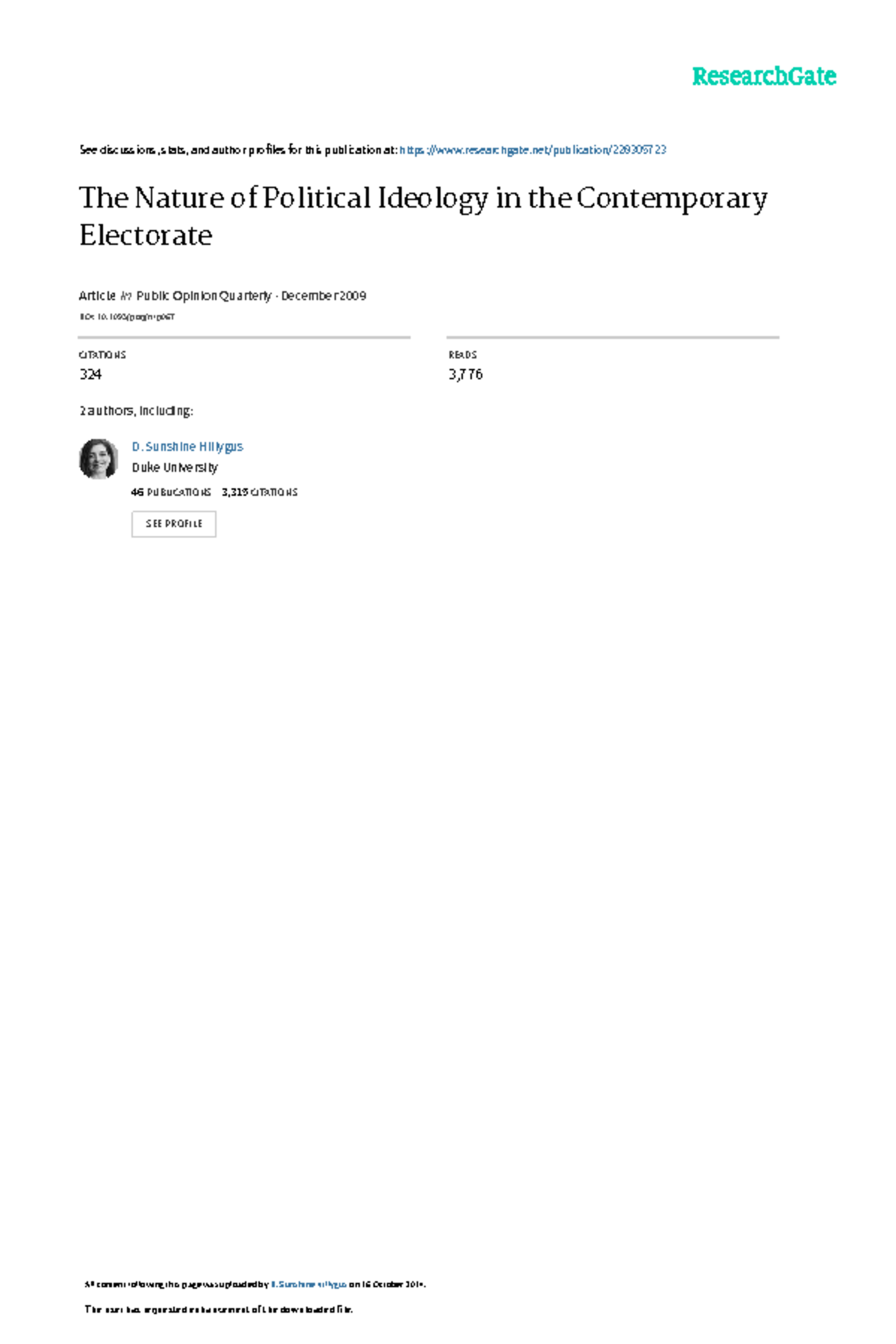 The Nature of Political Ideology in the Contempora - See discussions ...