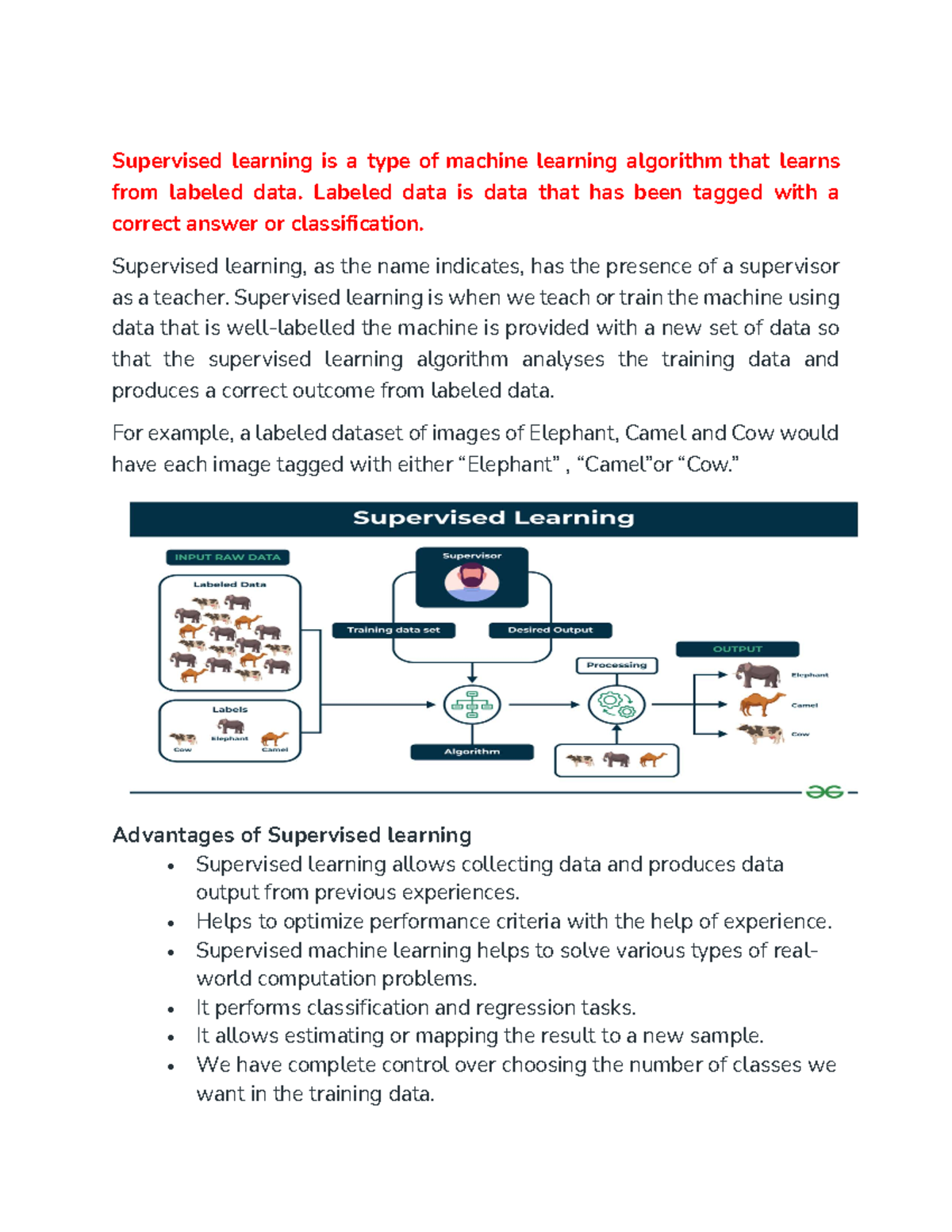 Supervised and unsuperviseed learning - Supervised learning is a type ...