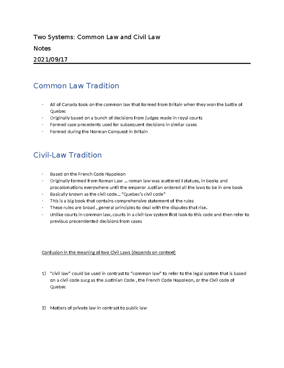 Two Systems - common law and civil law - Two Systems: Common Law and ...