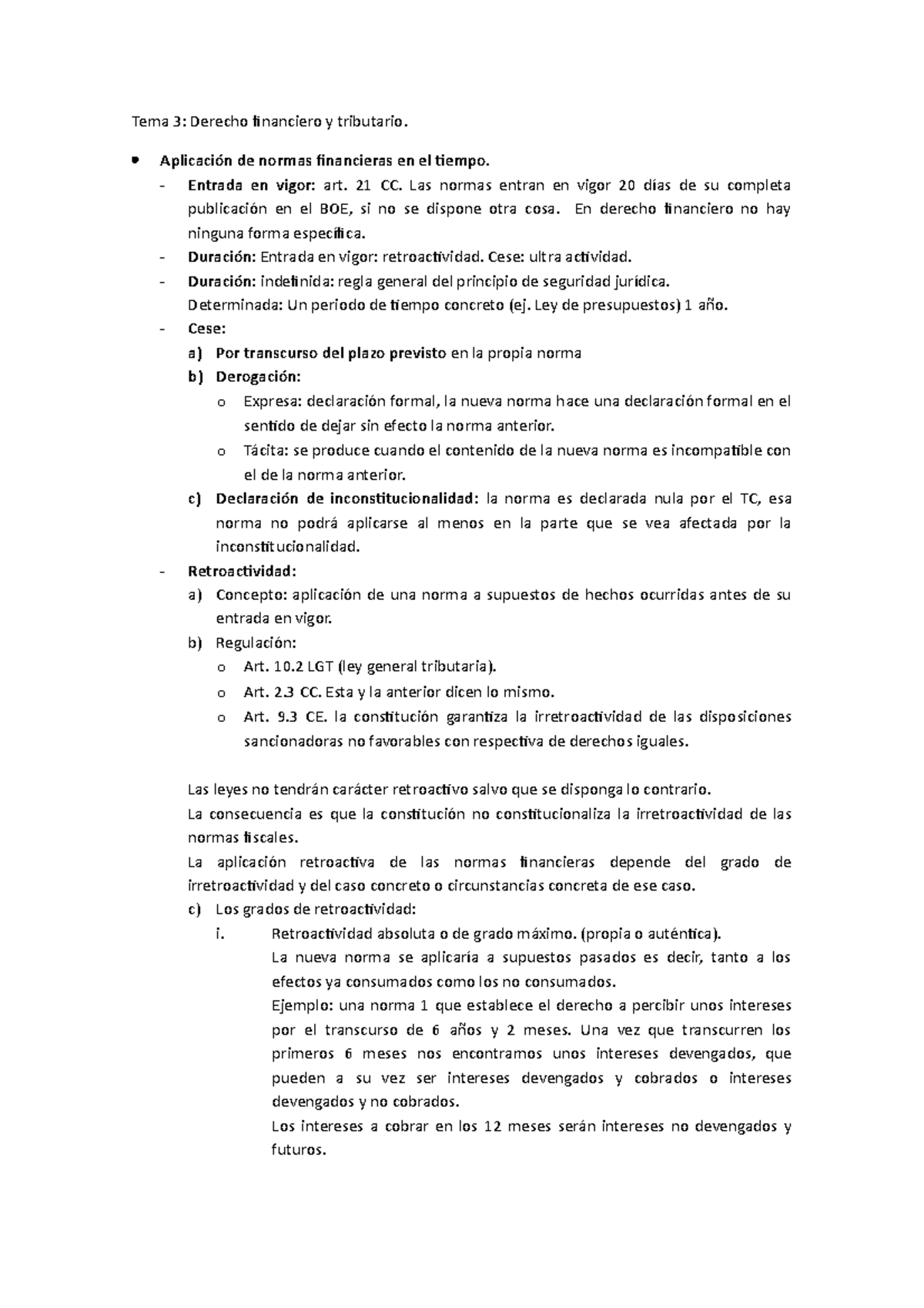 Tema 3 Apuntes 3 Tema 3 Derecho Financiero Y Tributario