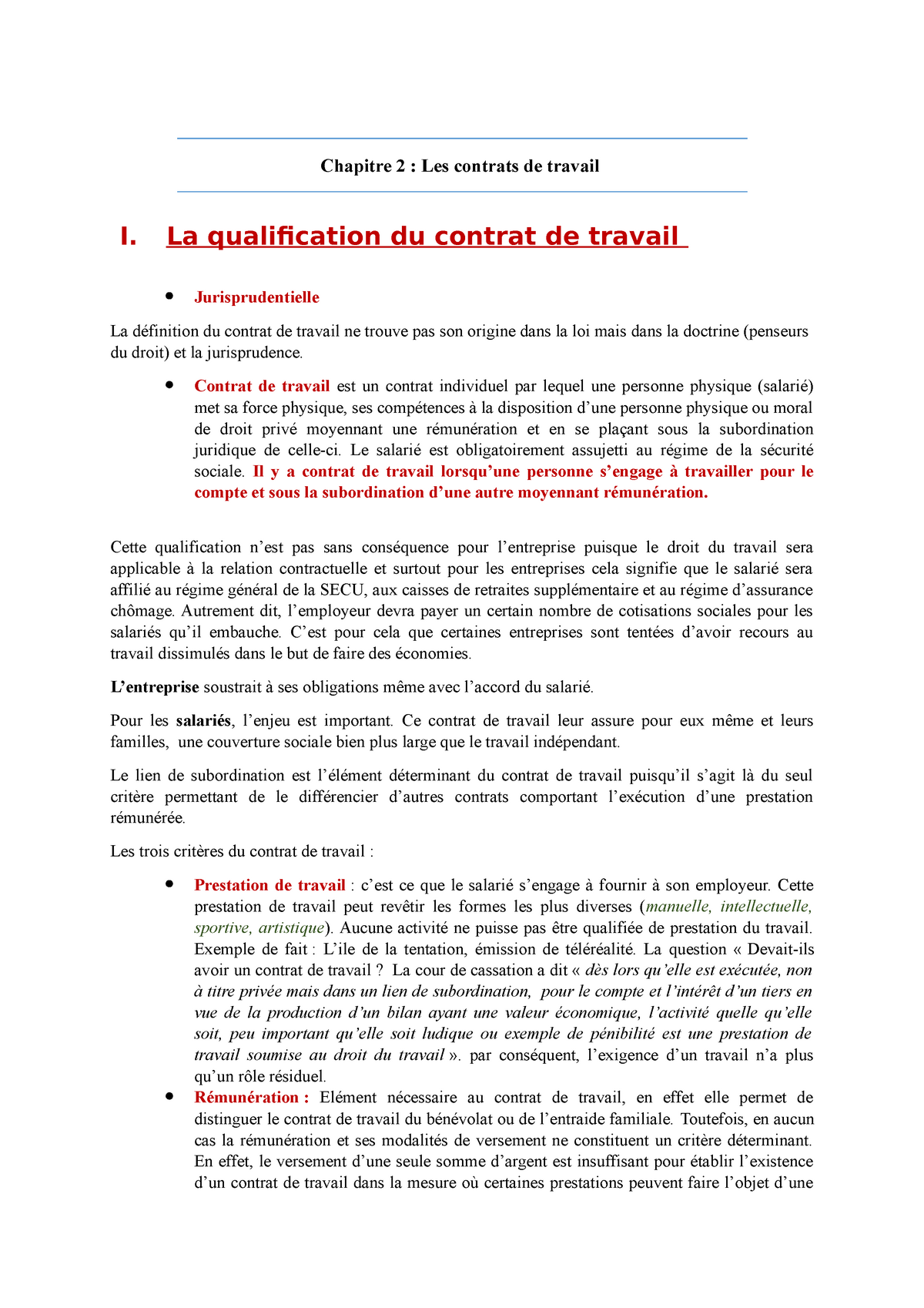 exemple de dissertation juridique en droit du travail