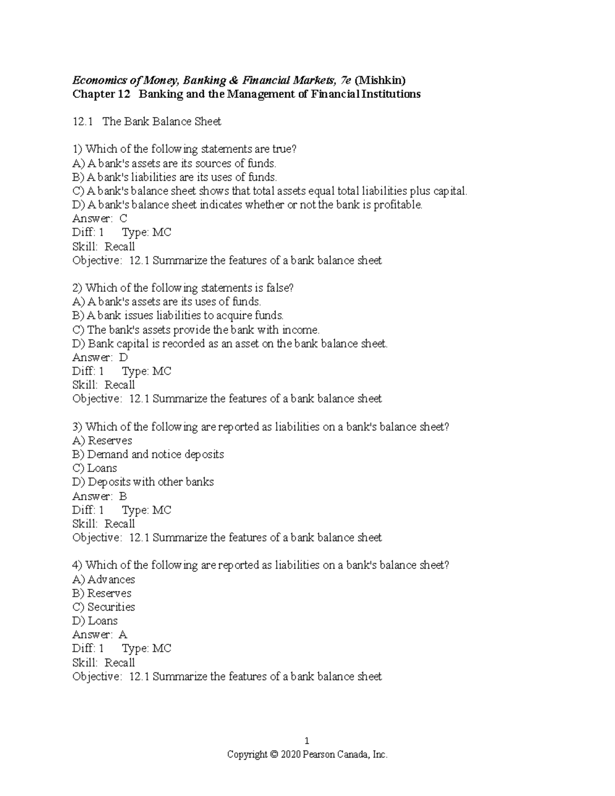 Mishkin economics 7ce TIF ch12 Economics of Money, Banking