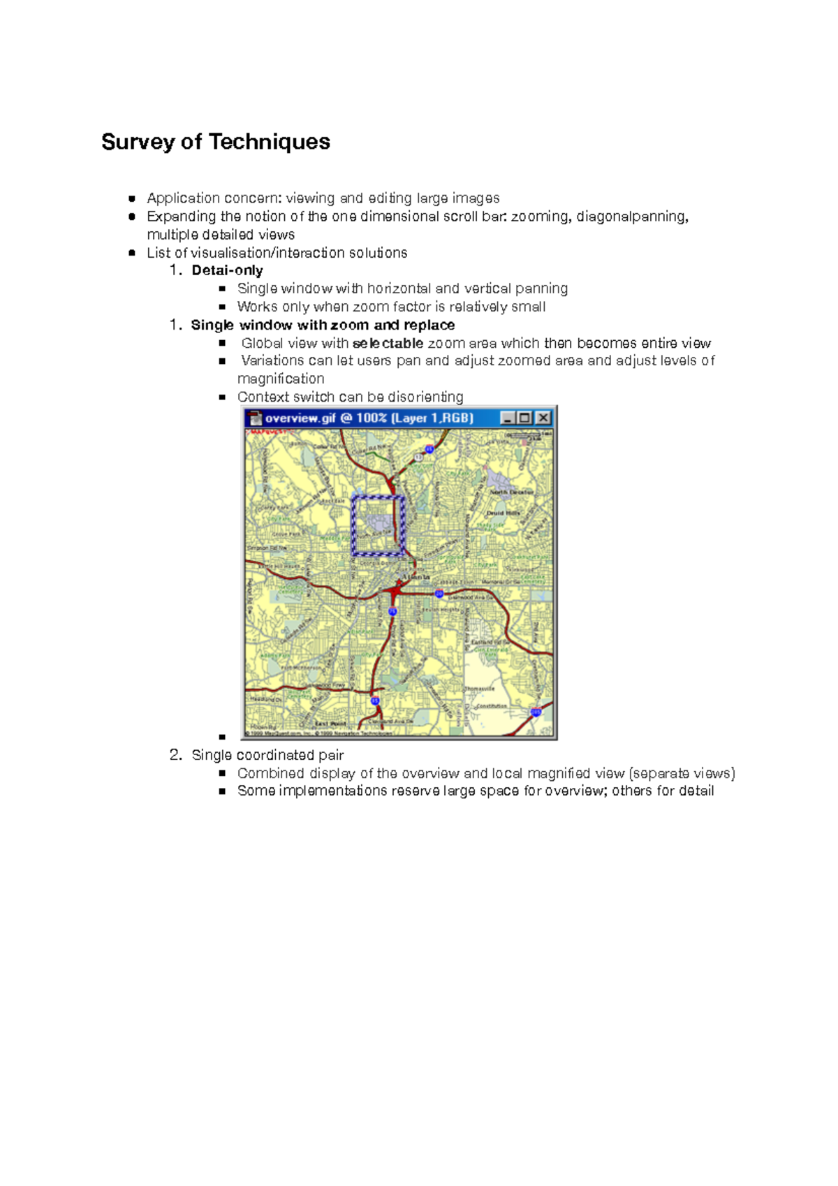 Survey of Techniques - Survey of Techniques Application concern ...