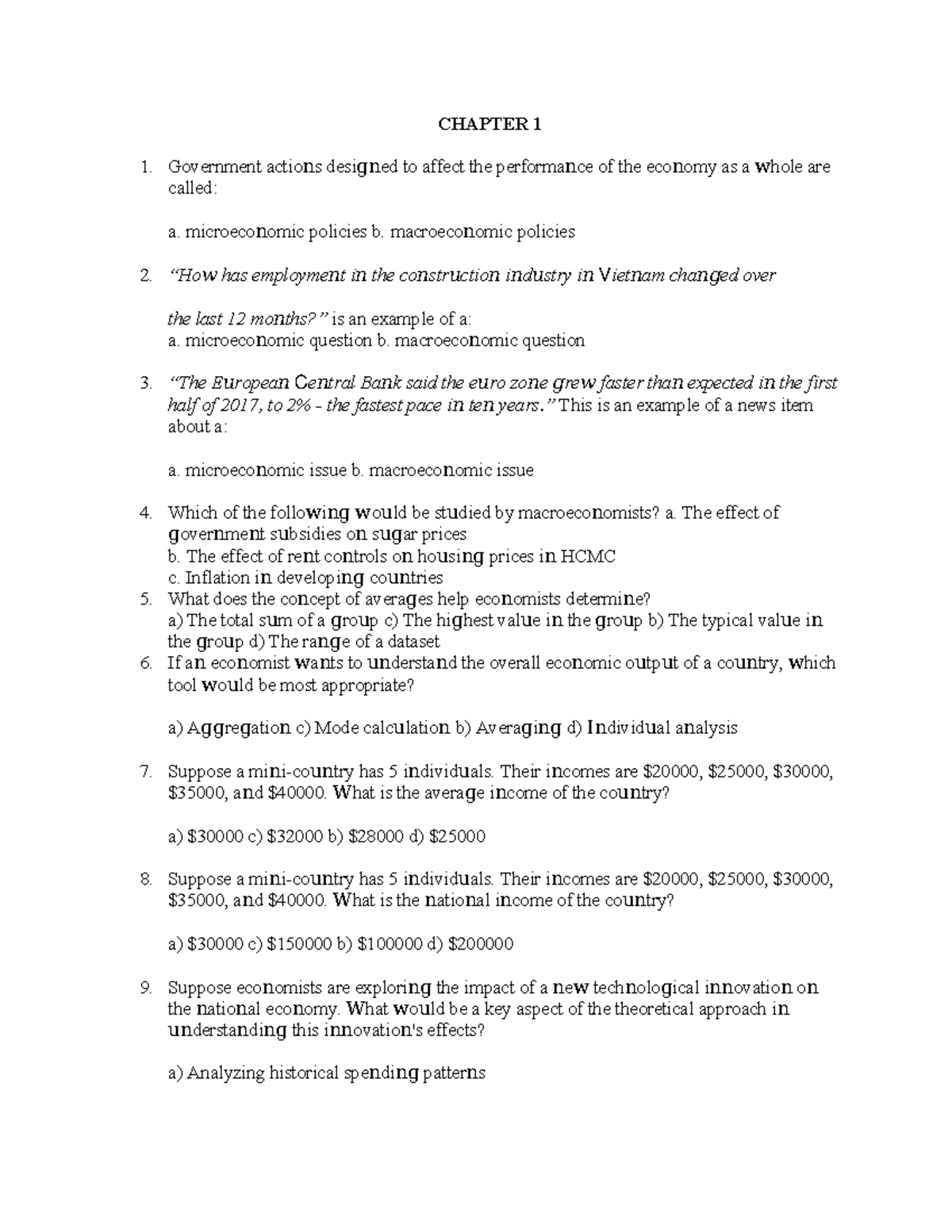 TRẮC NghiệM Macro - CHAPTER 1 Government асtіο ոѕ dеѕі ցոеd tο аffесt ...