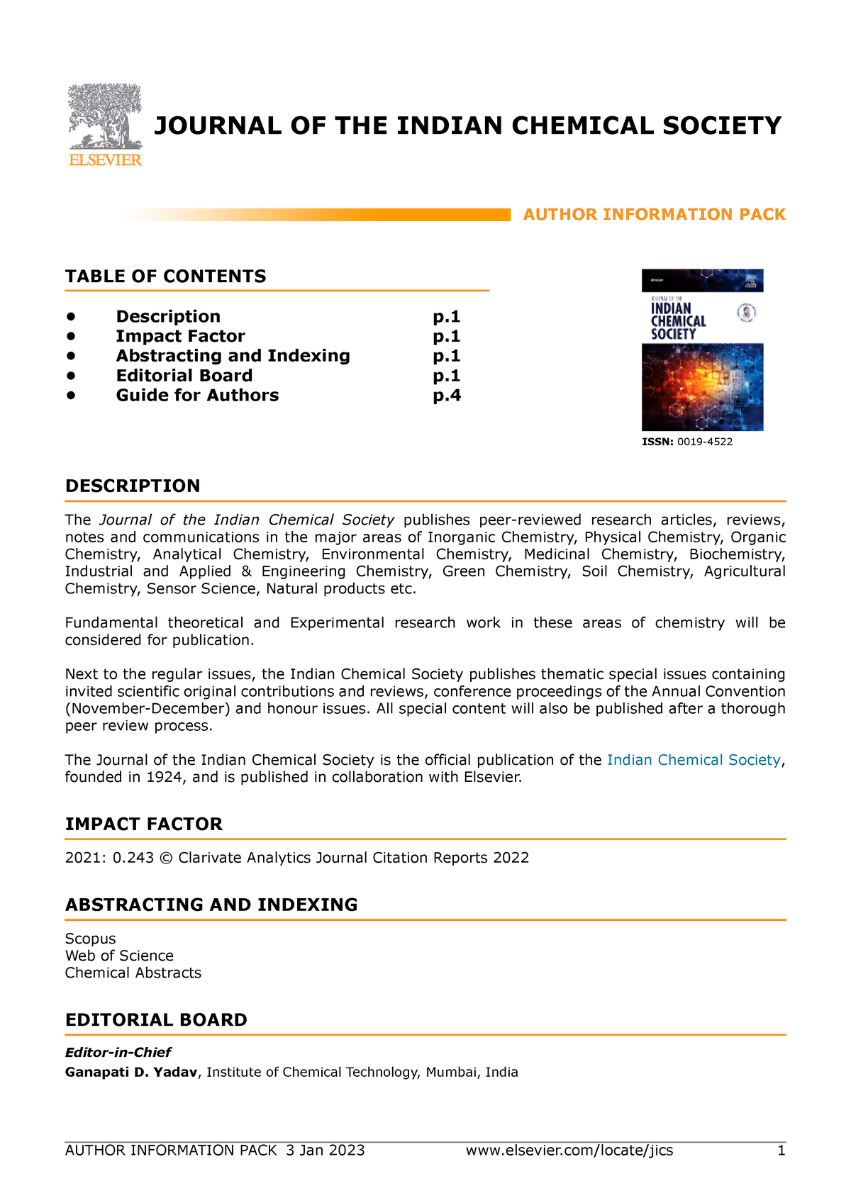 Guidelines - JOURNAL OF THE INDIAN CHEMICAL SOCIETY AUTHOR INFORMATION ...