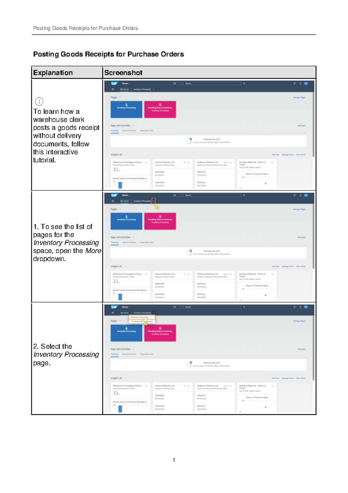 Hands on - nose - Posting Goods Receipts for Purchase Orders ...