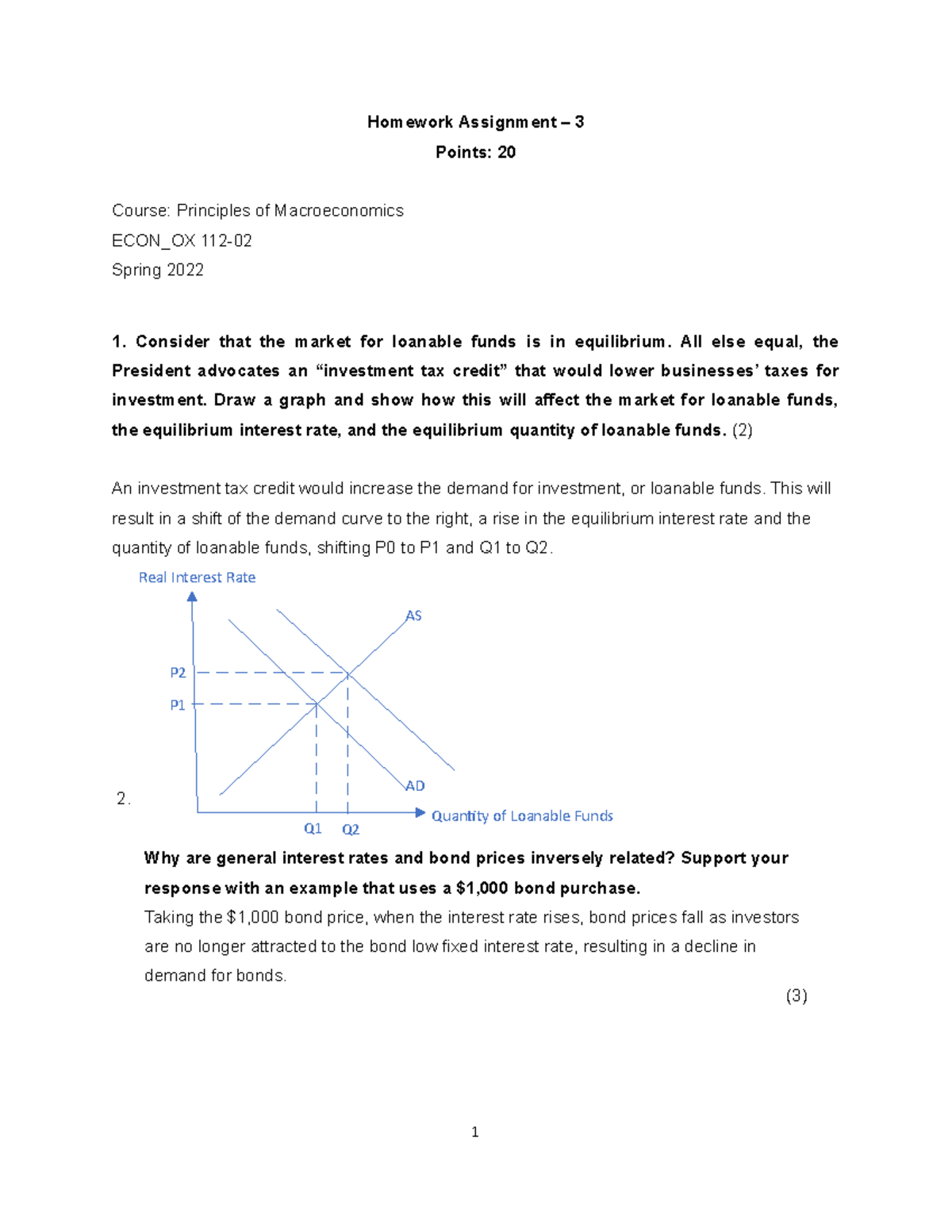 HW3 - Money and the Financial System - Homework Assignment – 3 Points ...