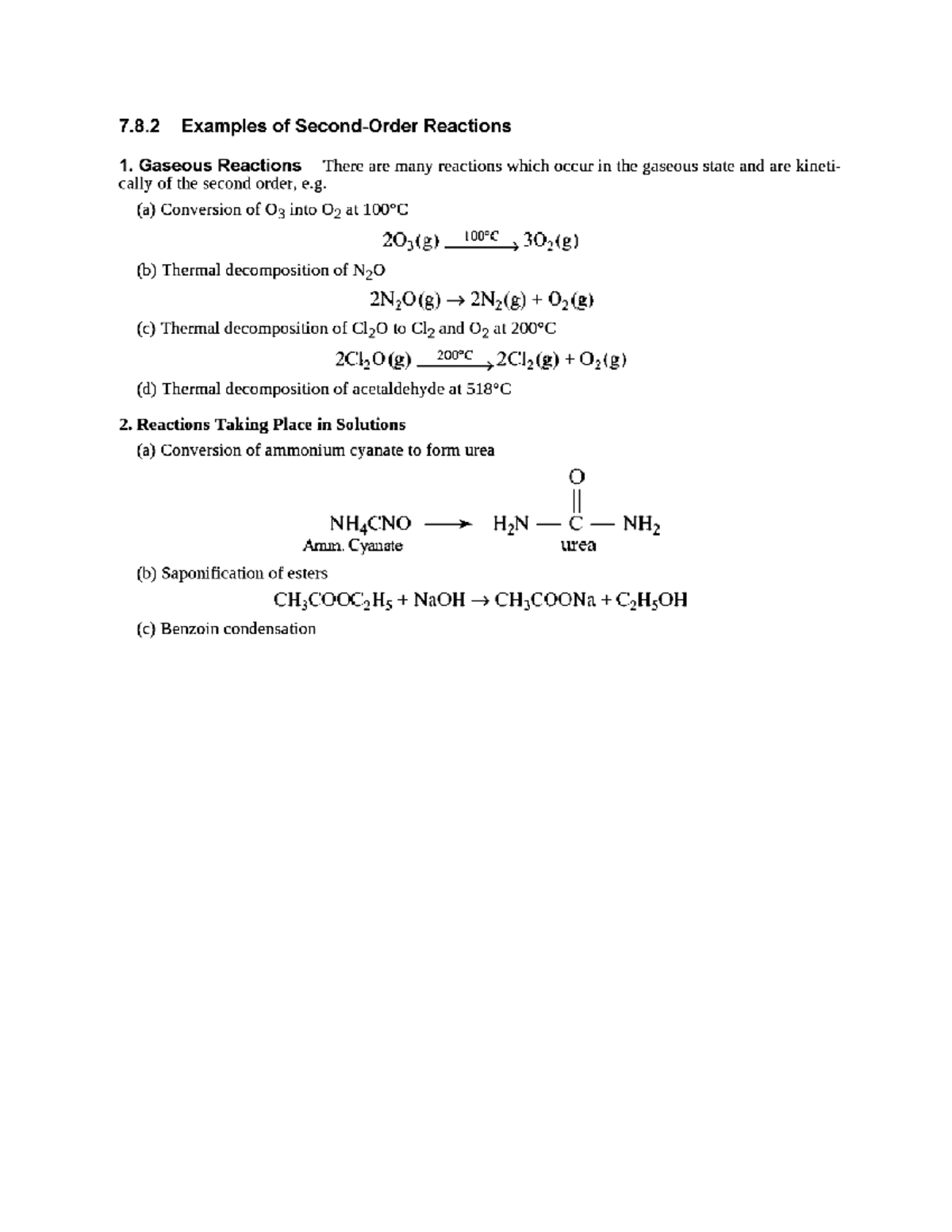 Examples of Second Order rxns Bed science Studocu