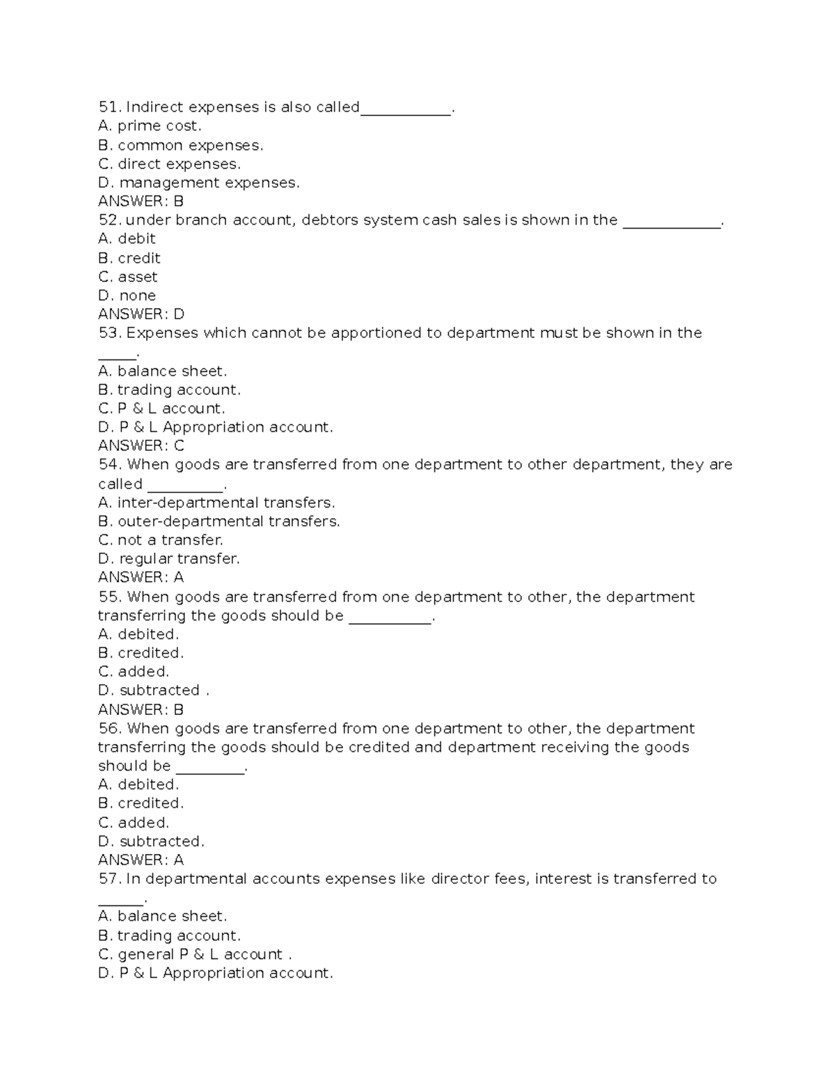 Financial Accounting MCQ Questions And Answers Part – 1 - Accountancy ...