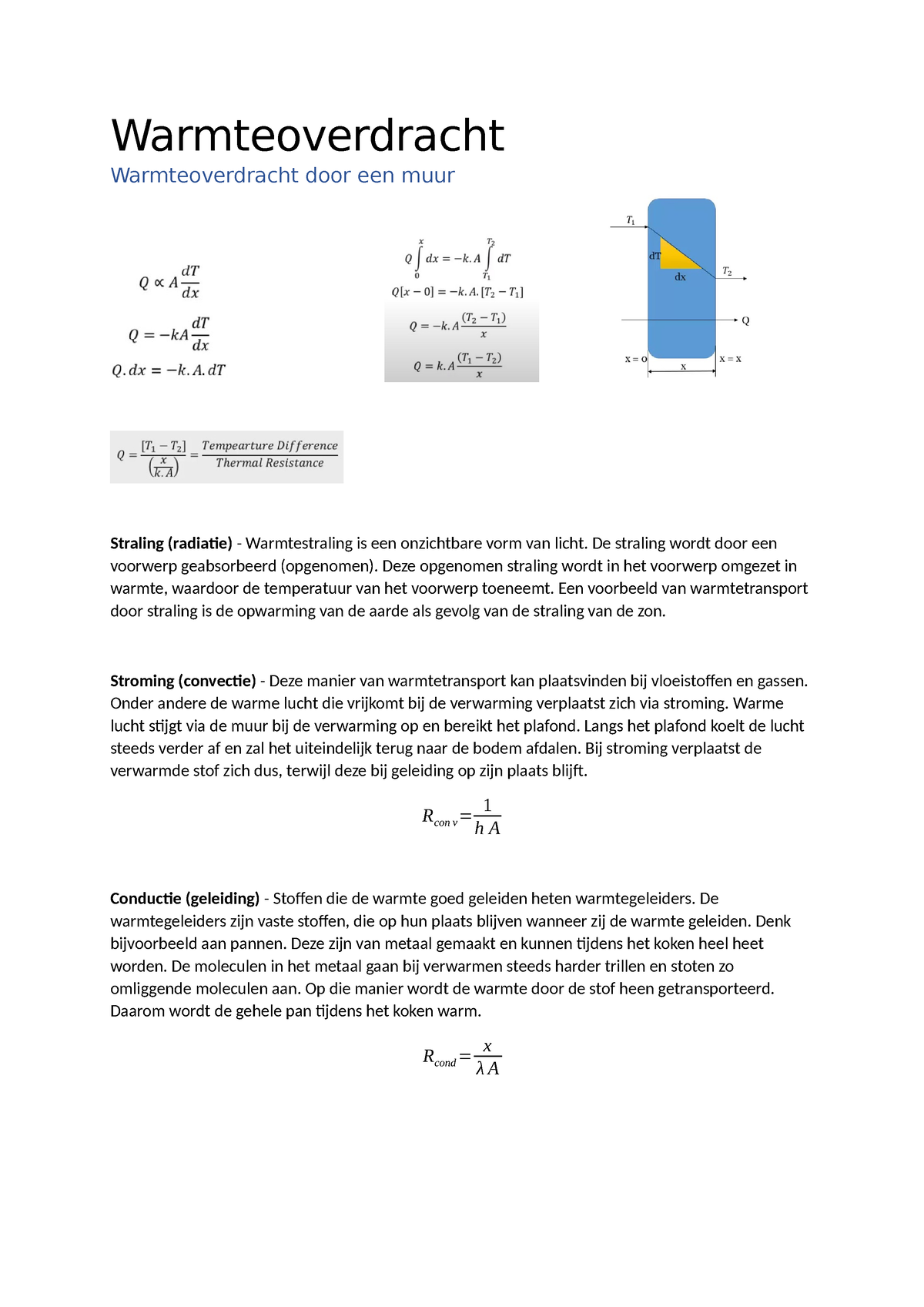Samenvatting Warmteoverdracht - Warmteoverdracht Warmteoverdracht Door ...
