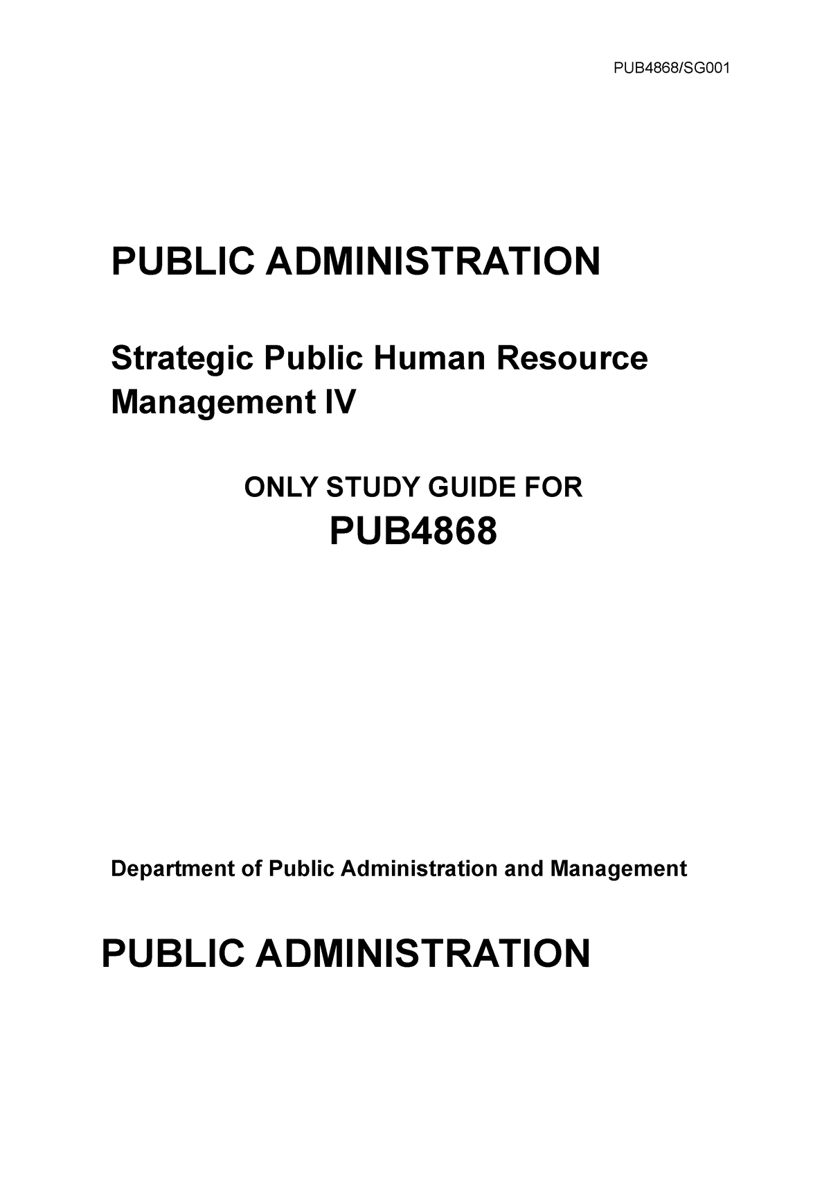 Lesson 1 - PUBLIC ADMINISTRATION Strategic Public Human Resource ...