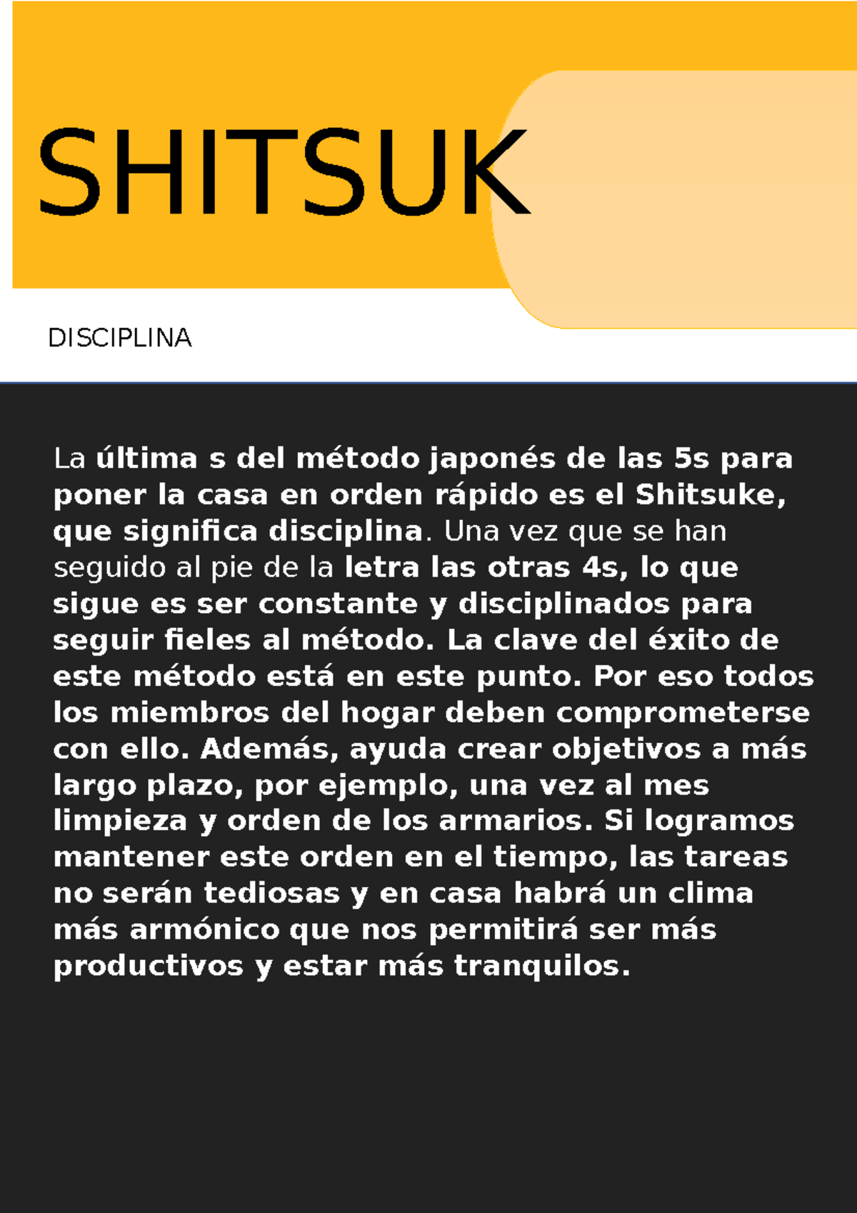Aplicando LAS 5 S - las 5s seiri setsu etc - SHITSUK E La última s del ...