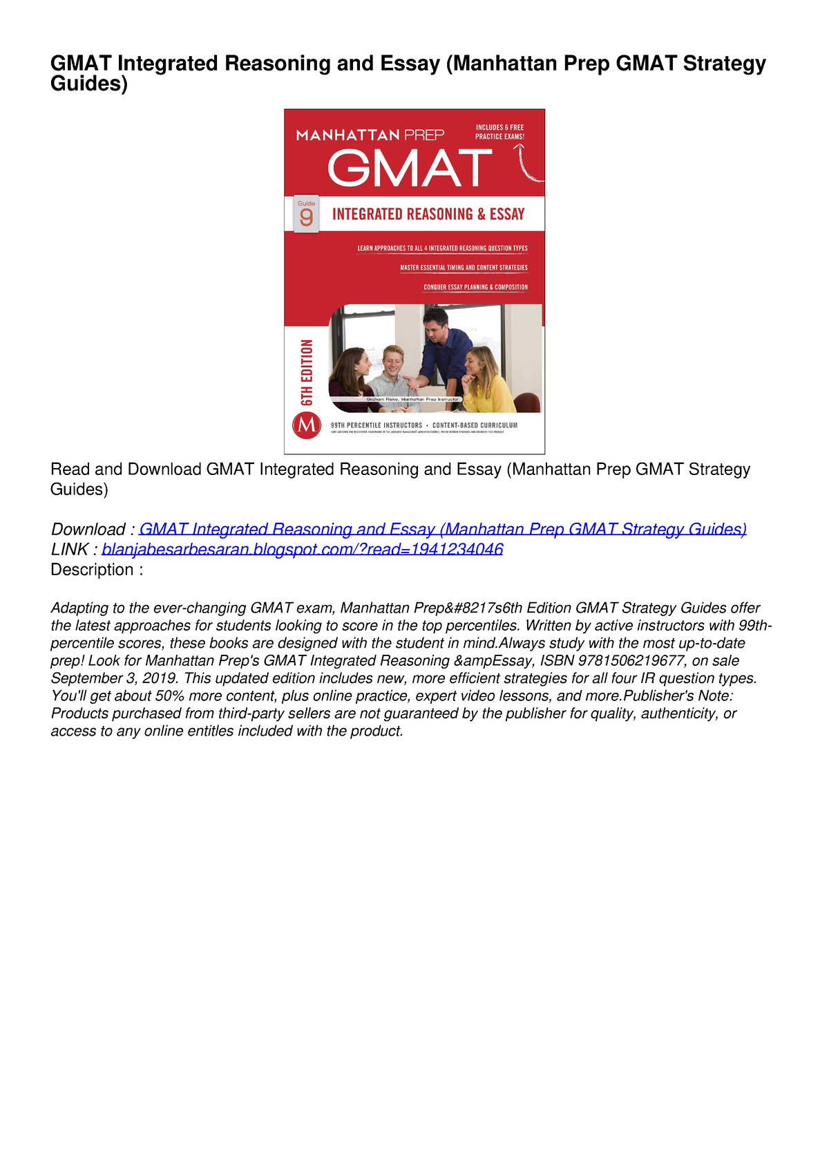 gmat essay manhattan prep