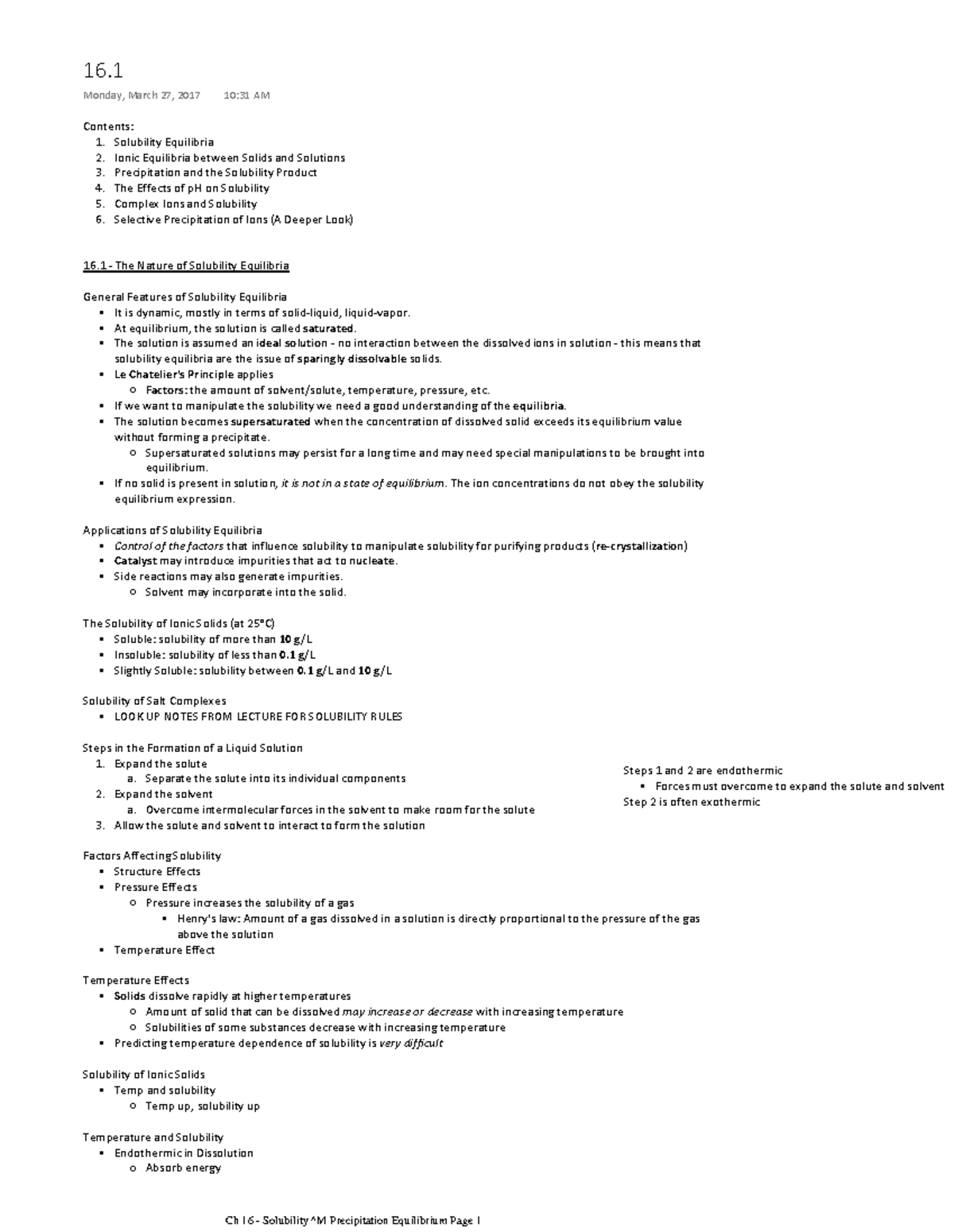 CHEM 11300 Ch 16 Notes - Summary Principles of Modern Chemistry ...