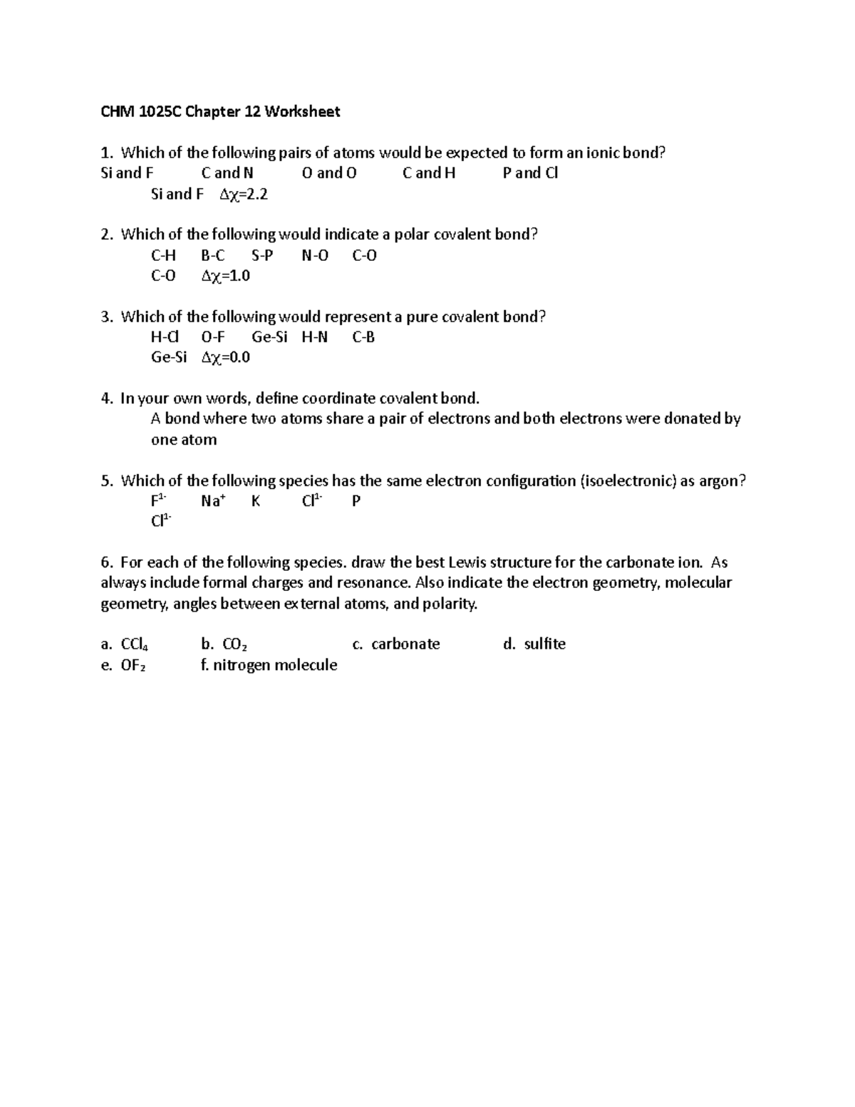 Chm 1025c Chapter 12 Worksheet Introduction To General Chemistry Studocu