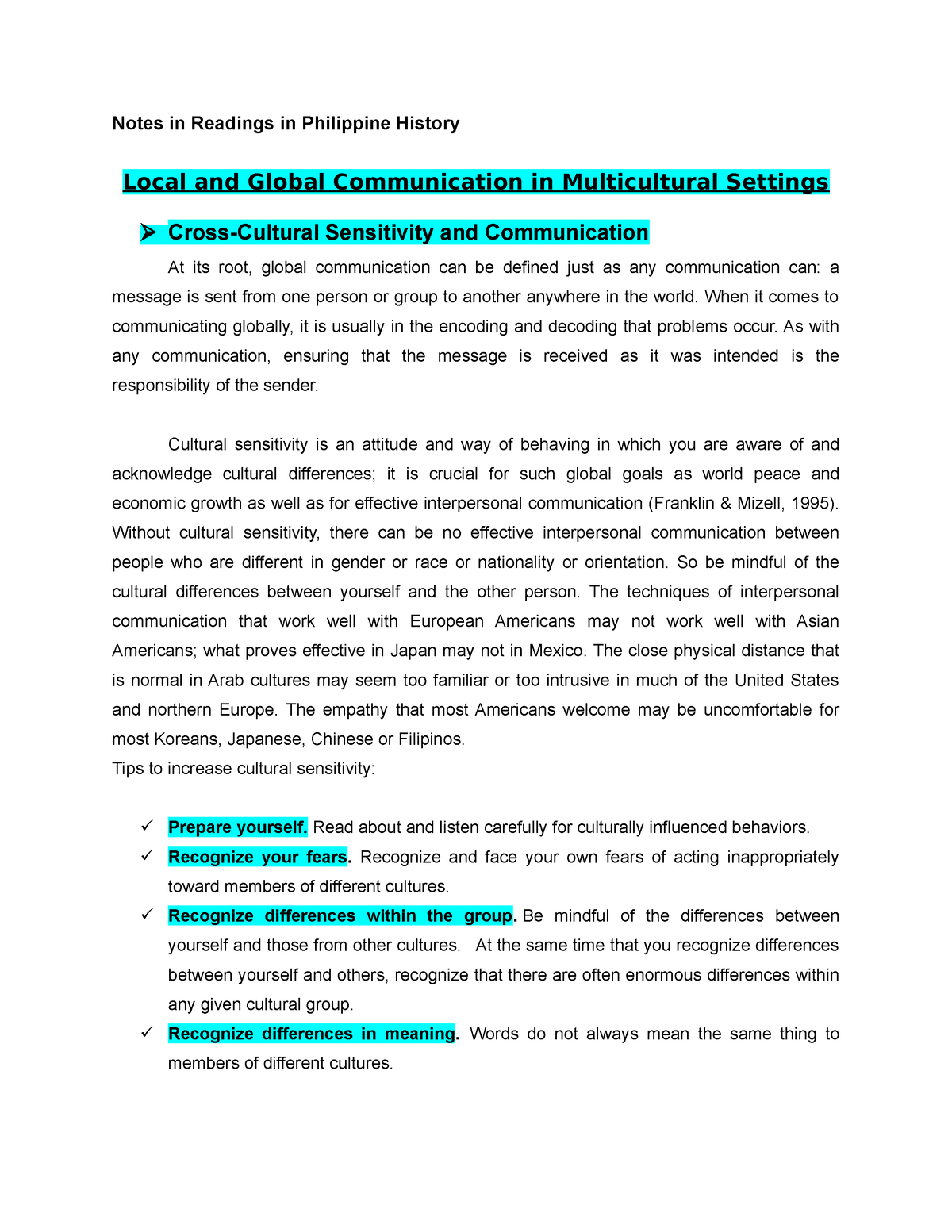 essay about local and global communication in multicultural settings