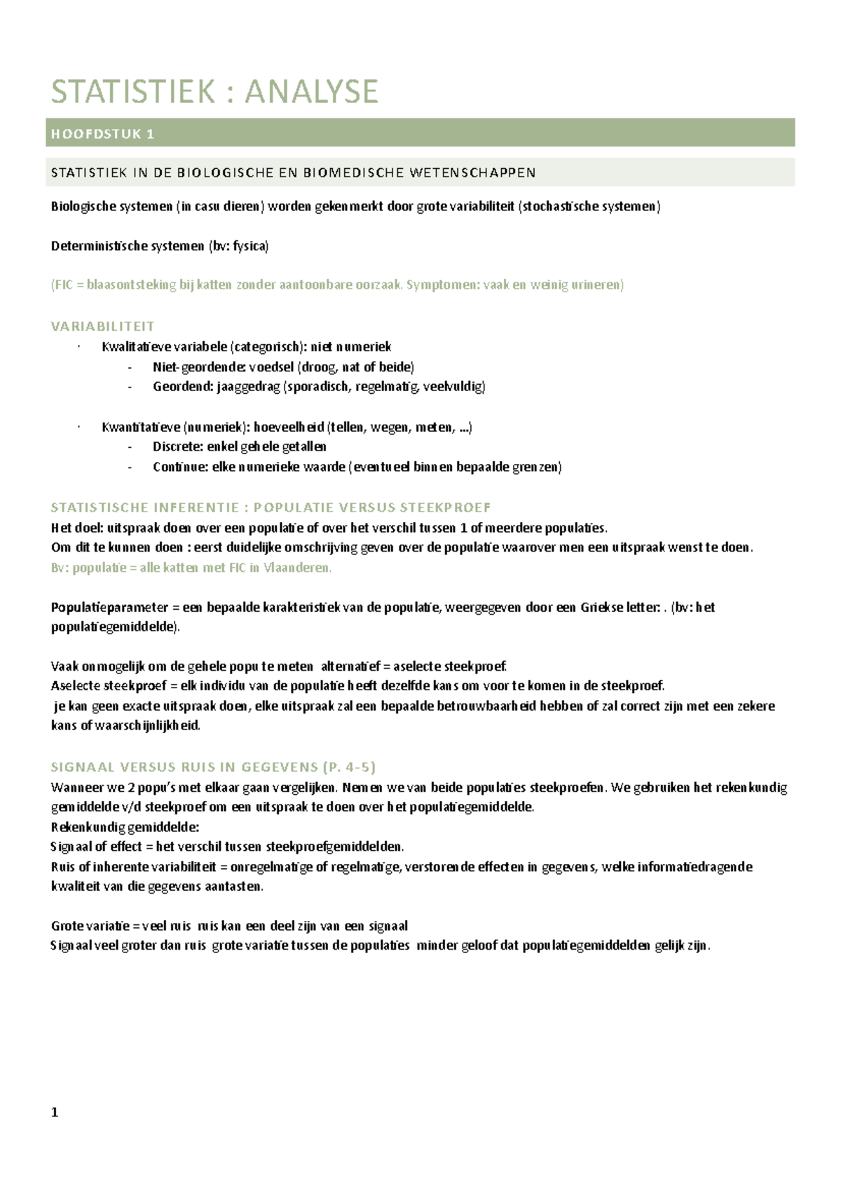 Stat S1 - Samenvatting Hoofdstuk 1 - STATISTIEK : ANALYSE HOOFDSTUK 1 ...