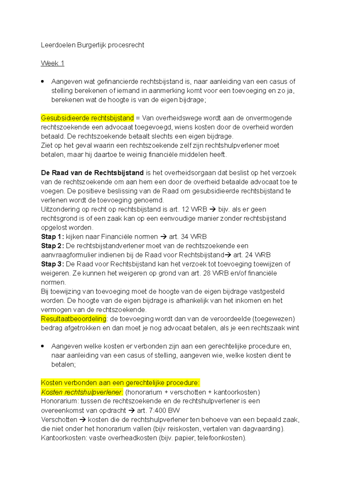 Samenvatting Burgerlijk Procesrecht K3 - Leerdoelen Burgerlijk ...